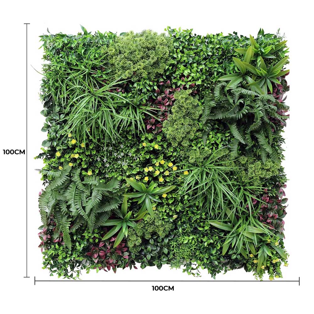 Luxury Country Fern Recycled Vertical Garden / Green Wall UV Resistant 100cm X 100cm