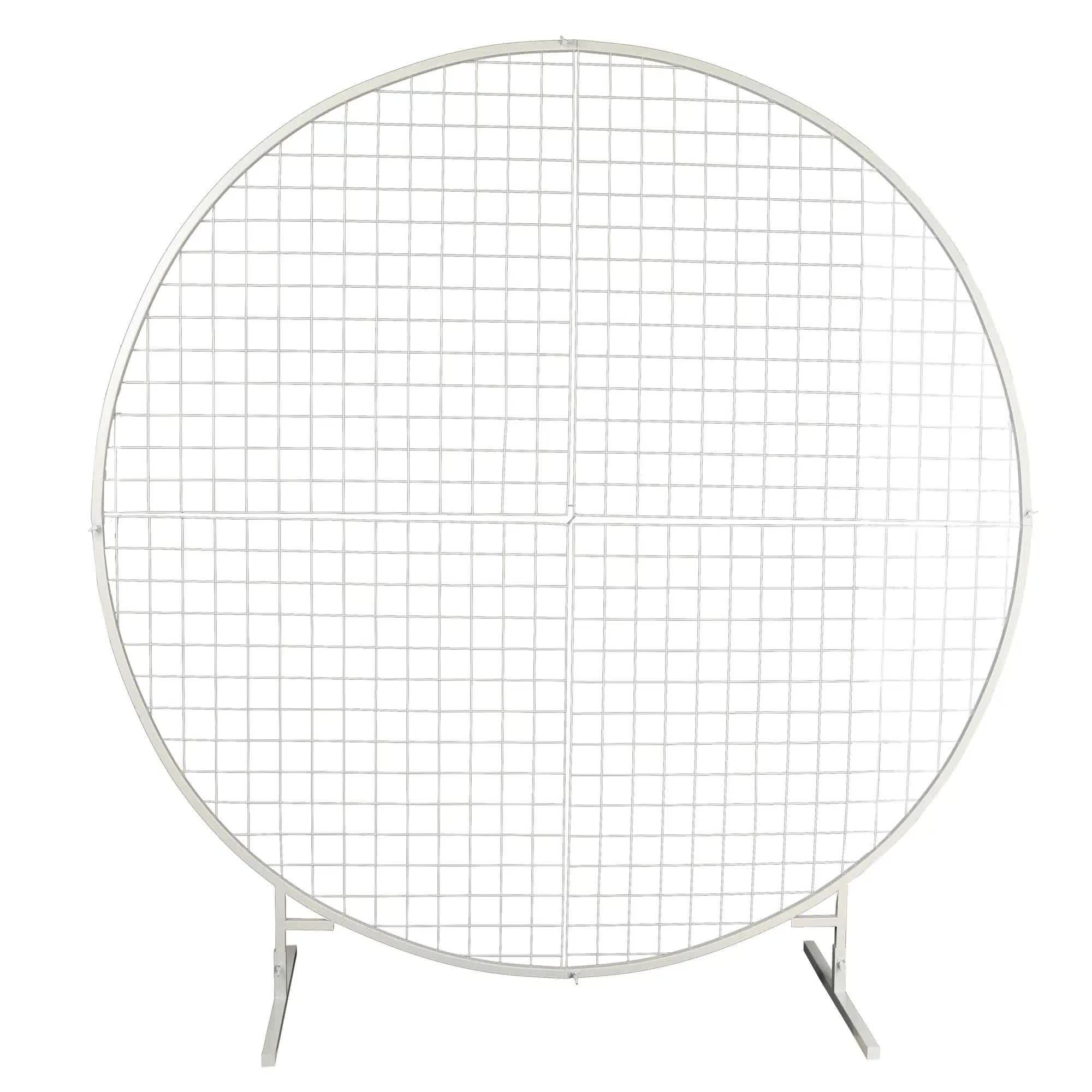 Sturdy Circular Flower Wall / Event Stand 200cm Diameter (White Frame)