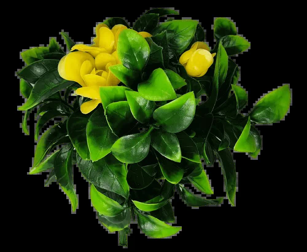 Flowering Yellow Rose Stem UV Resistant 30cm 3
