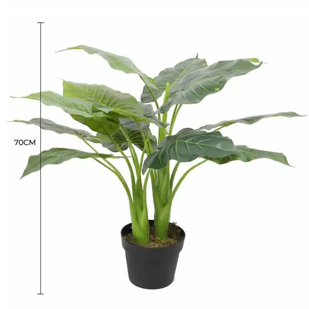 Artificial Potted Taro Plant / Elephant Ear 70cm