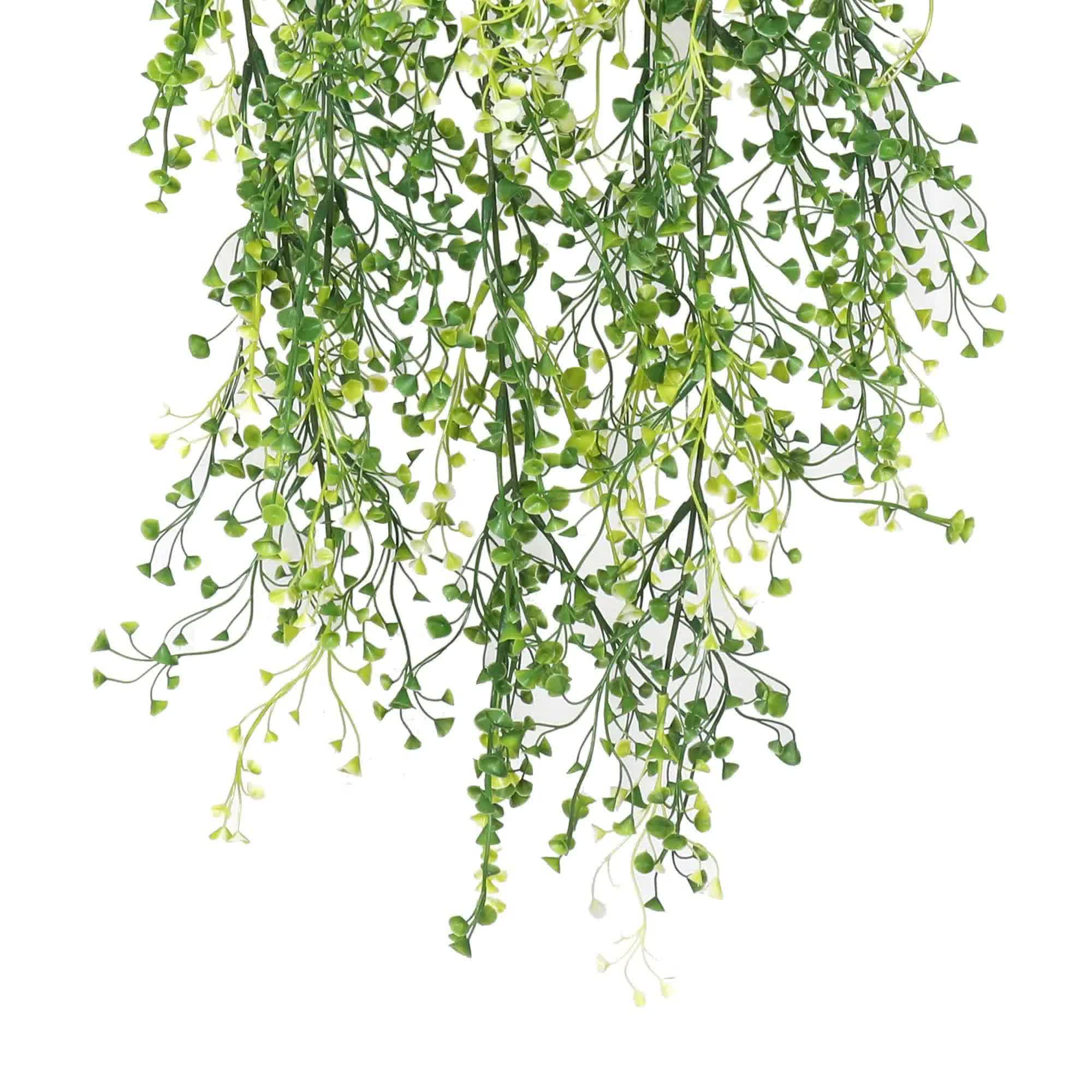 Artificial Hanging Plant (Mixed Green String of Pearls) UV Resistant 90cm 4
