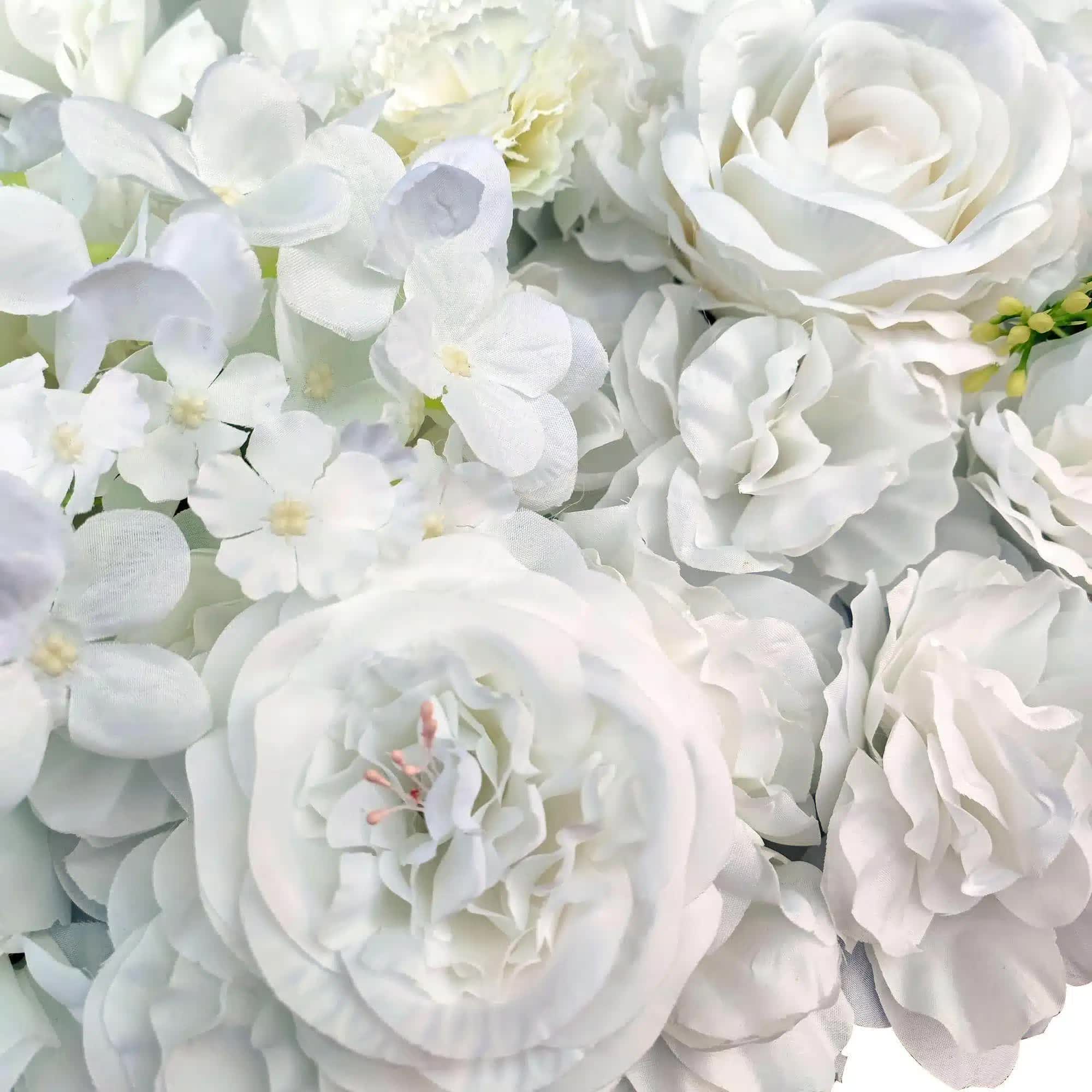 Artificial Flower Wall Backdrop Panel 40cm x 60cm Mixed Whites 4