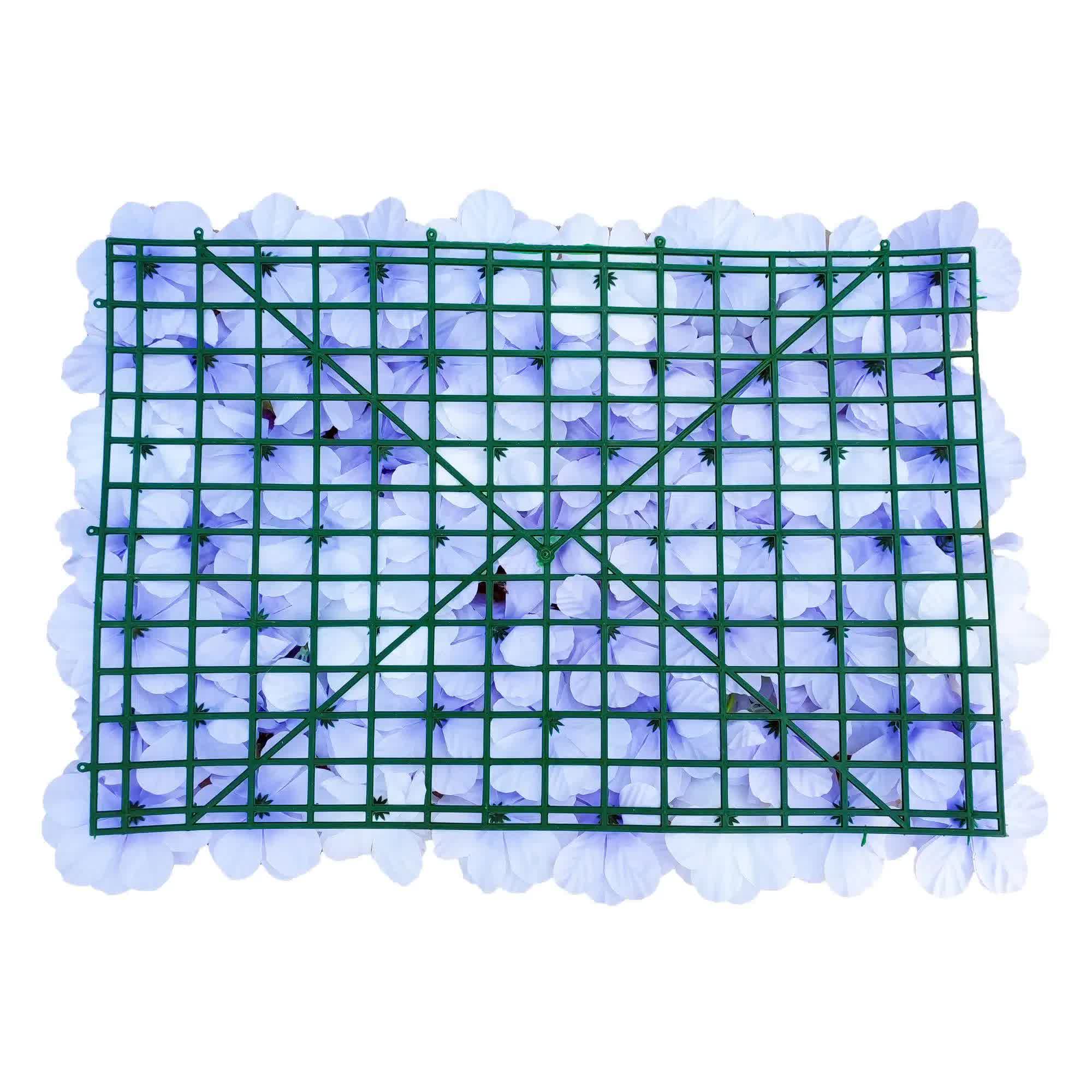 Artificial Flower Wall Backdrop Panel 40cm x 60cm Mixed Lilac Flowers 3