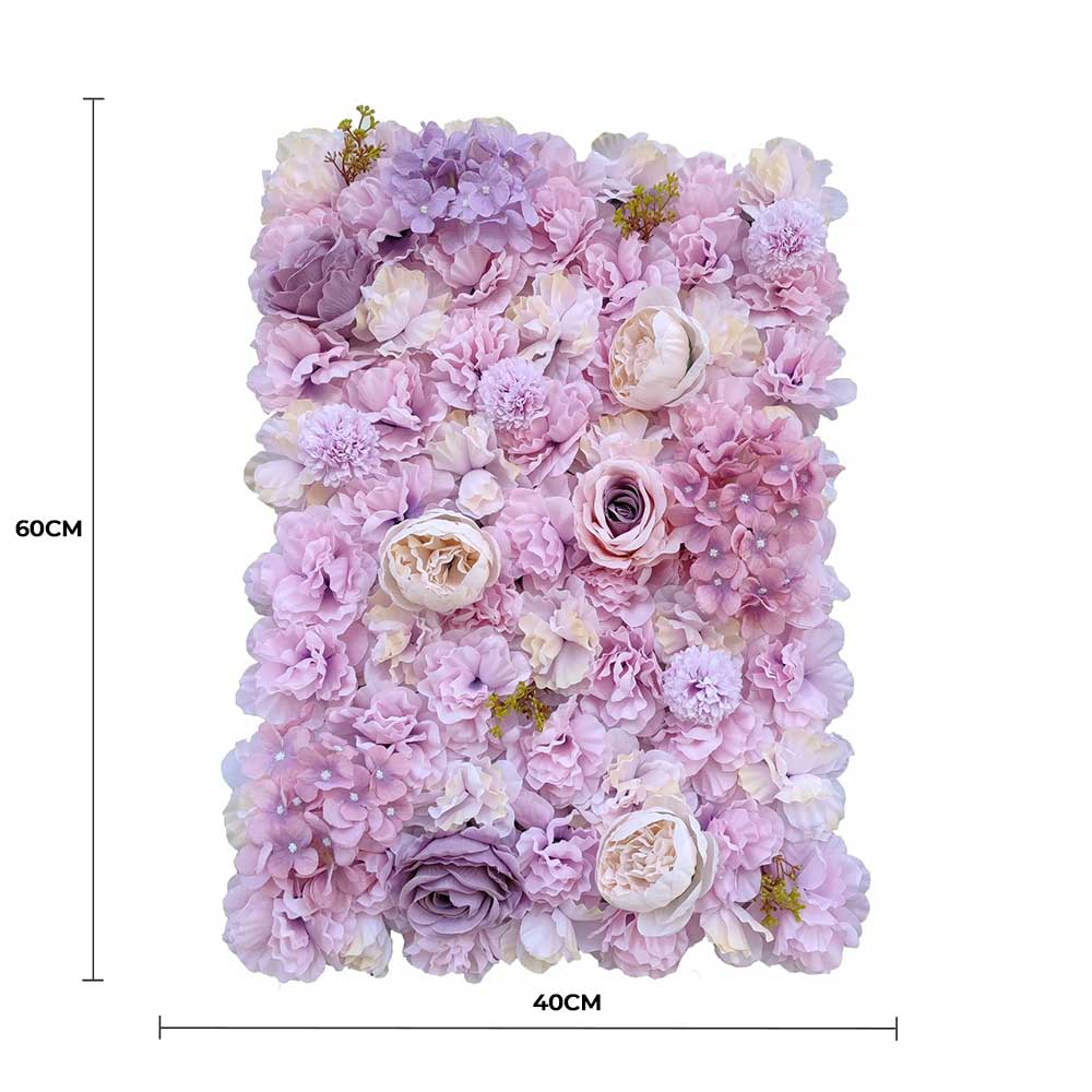 Artificial Flower Wall Backdrop Panel 40cm x 60cm Faux Pink Flowers