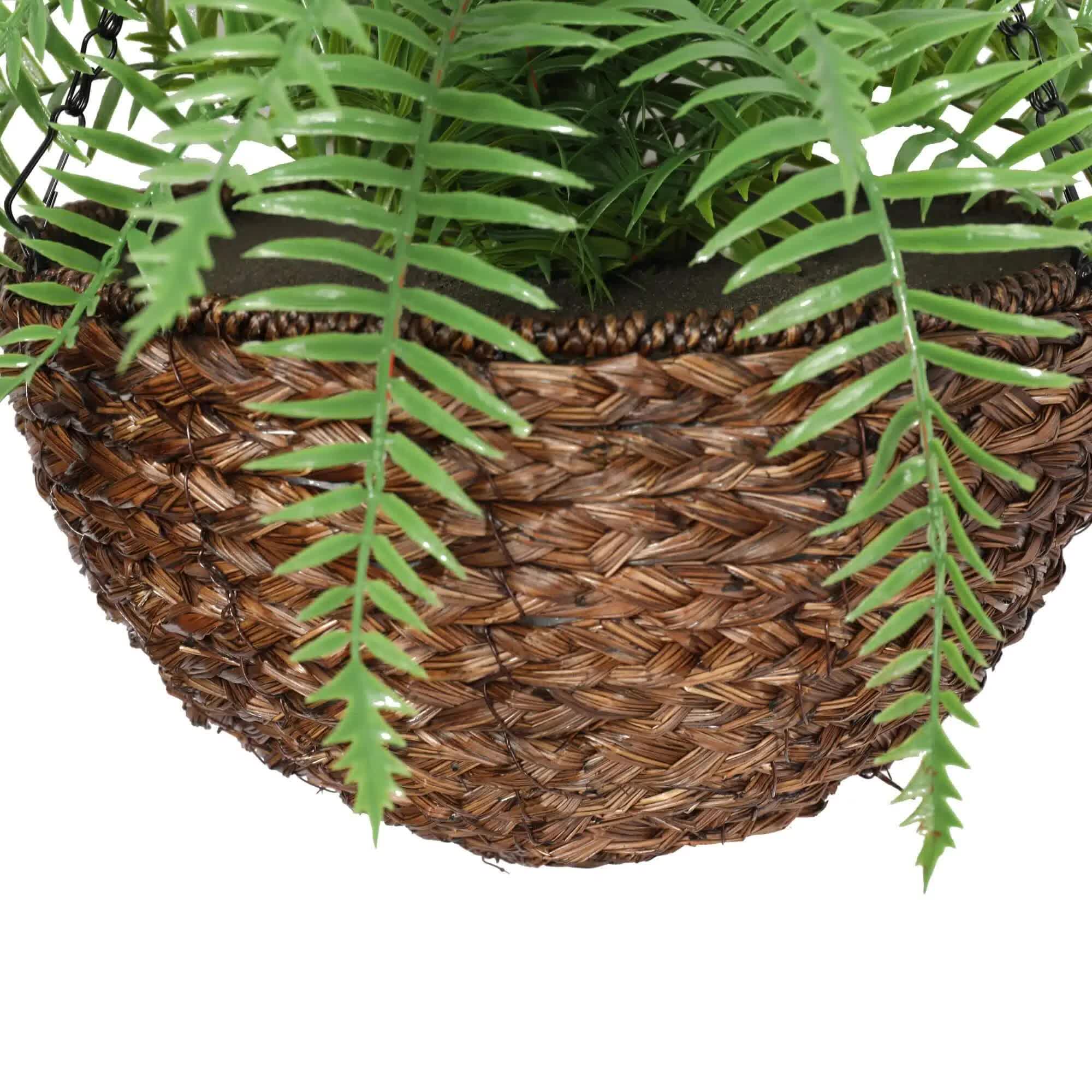 Large Artificial Hanging Basket (Fern Hanging Basket) UV Resistant 4
