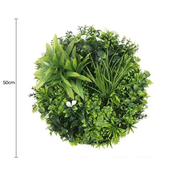 Three Flowering White Green Wall Disc UV Resistant 50cm Bundle