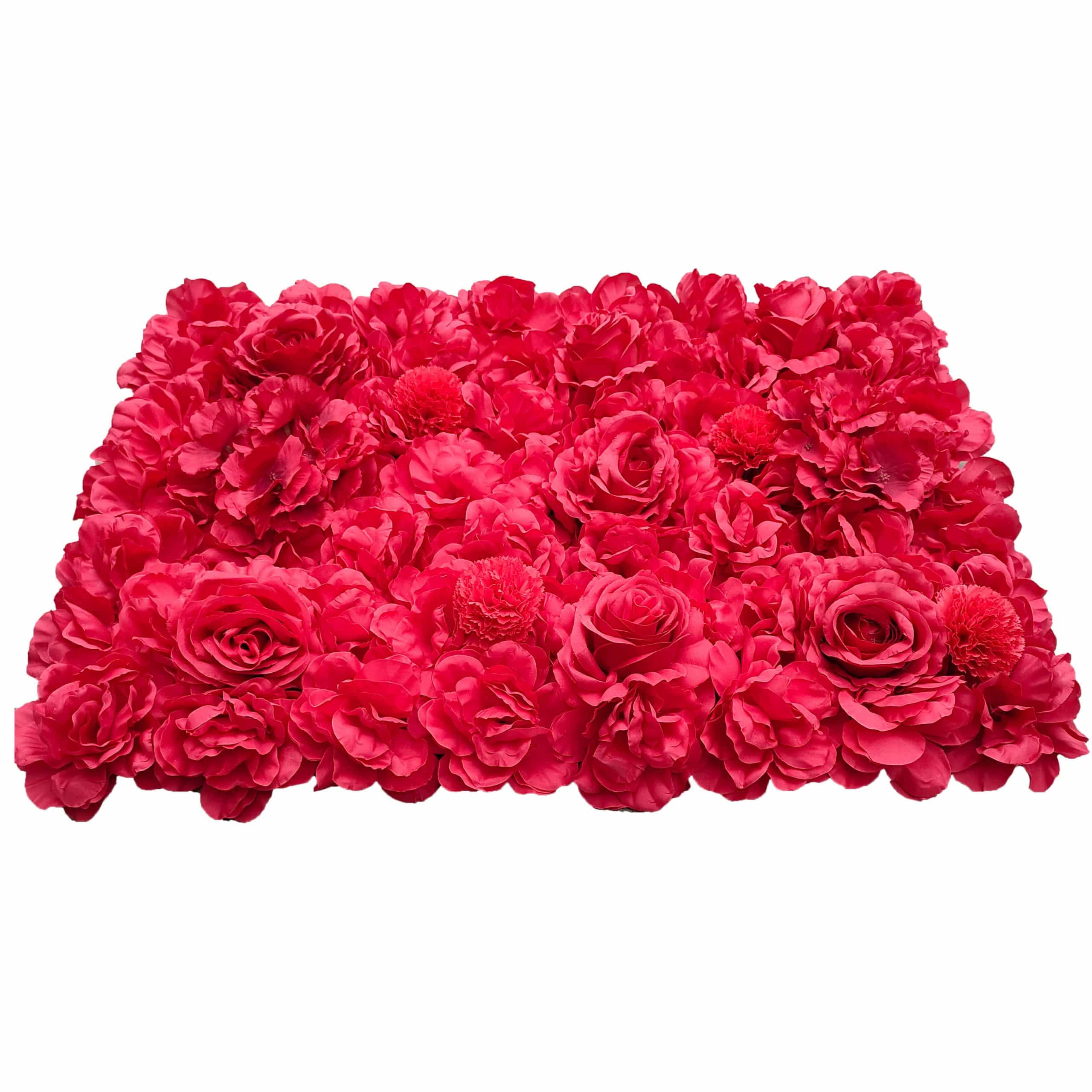 Artificial Flower Wall Backdrop Panel 40cm x 60cm Romantic Red 3