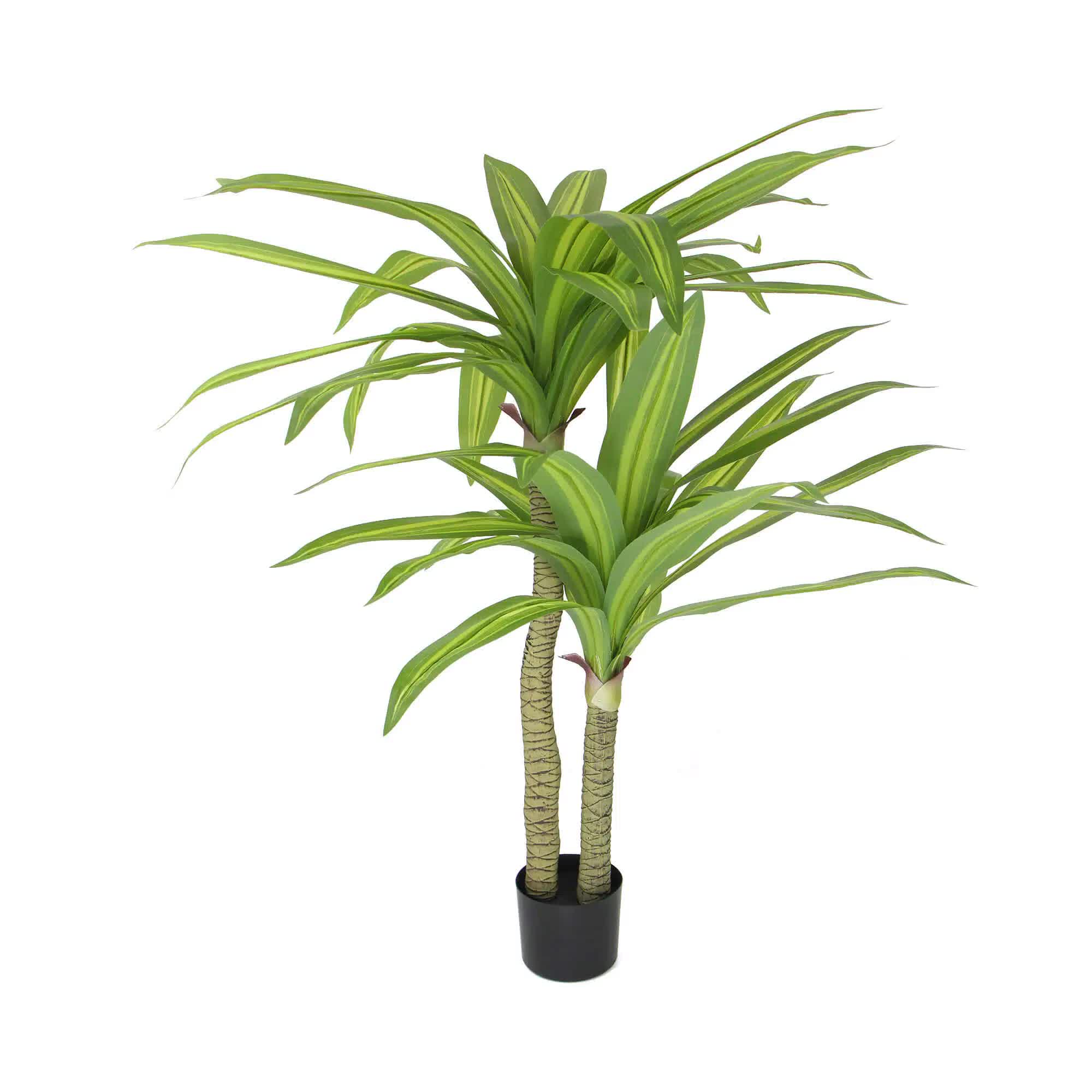 Artificial Multi Head Dracaena Tree with Mixed Green Leaves (Real Touch) 130cm 3