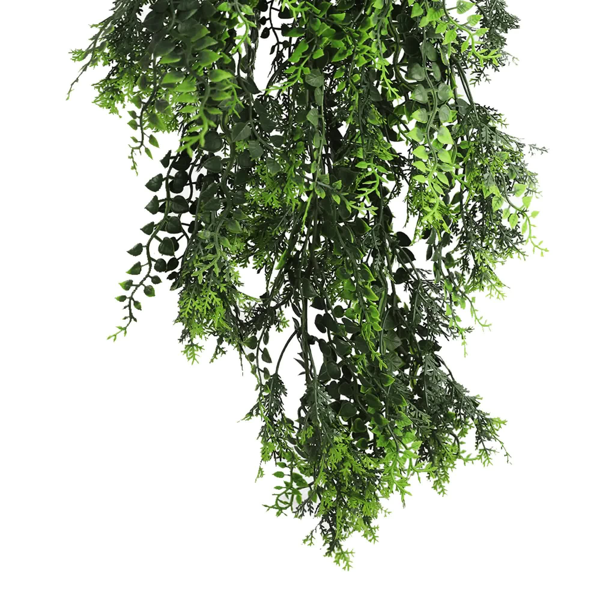 Artificial Hanging Mediterranean Fern Vine UV Resistant and Fire Rated 22cm x 76cm 3