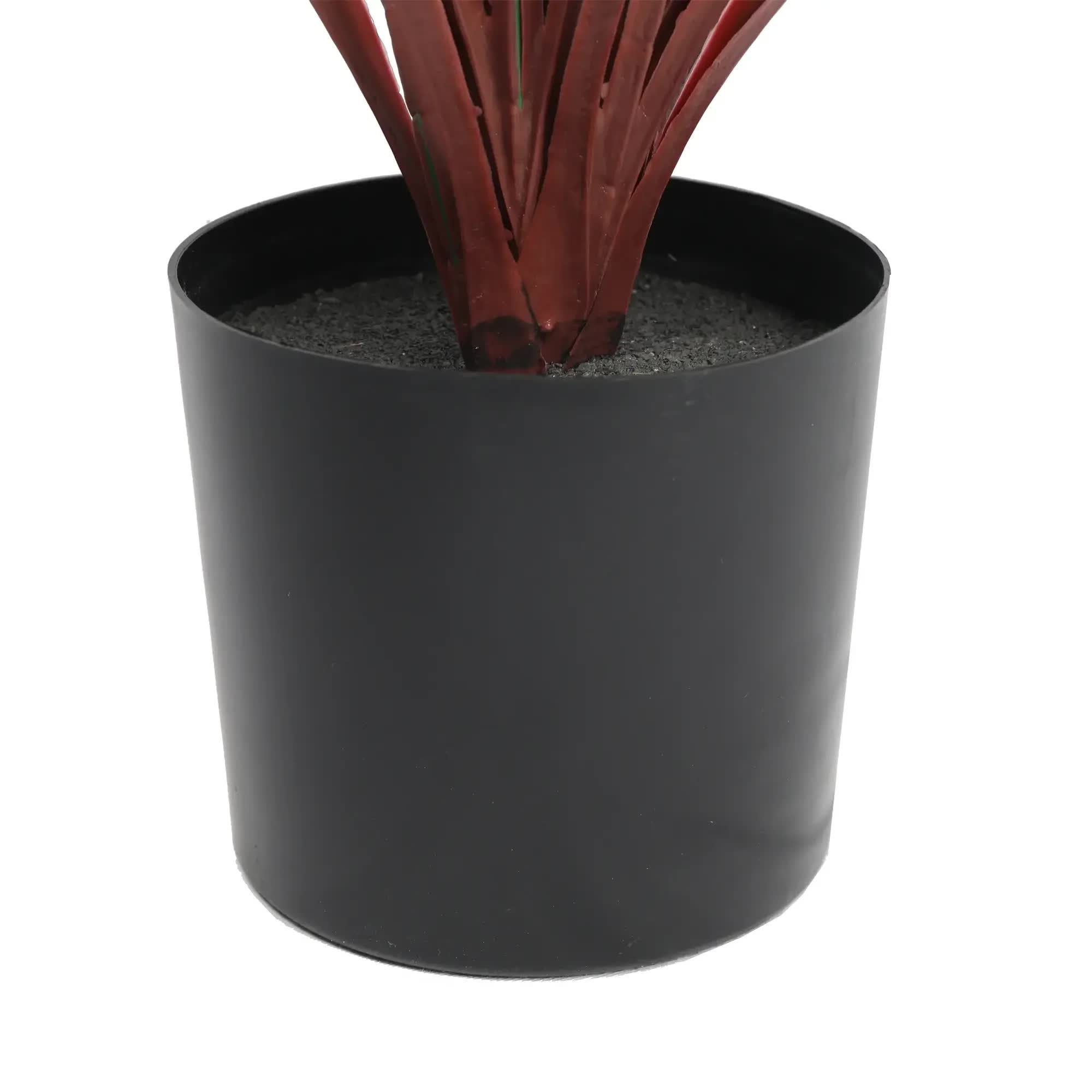 Burgundy Potted Artificial Long Grass (Yucca Grass) 75cm UV Resistant 3