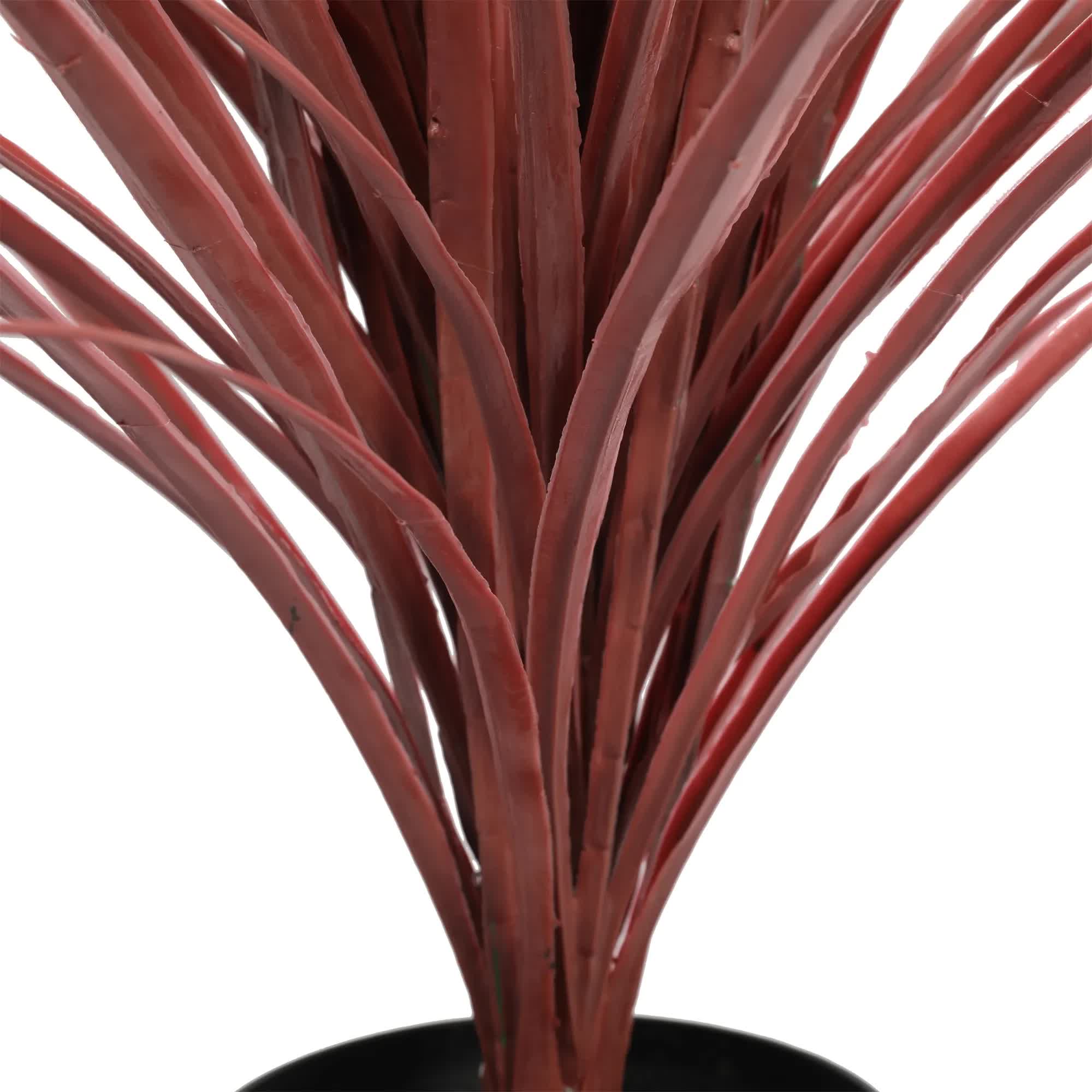 Burgundy Potted Artificial Long Grass (Yucca Grass) 115cm UV Resistant 4