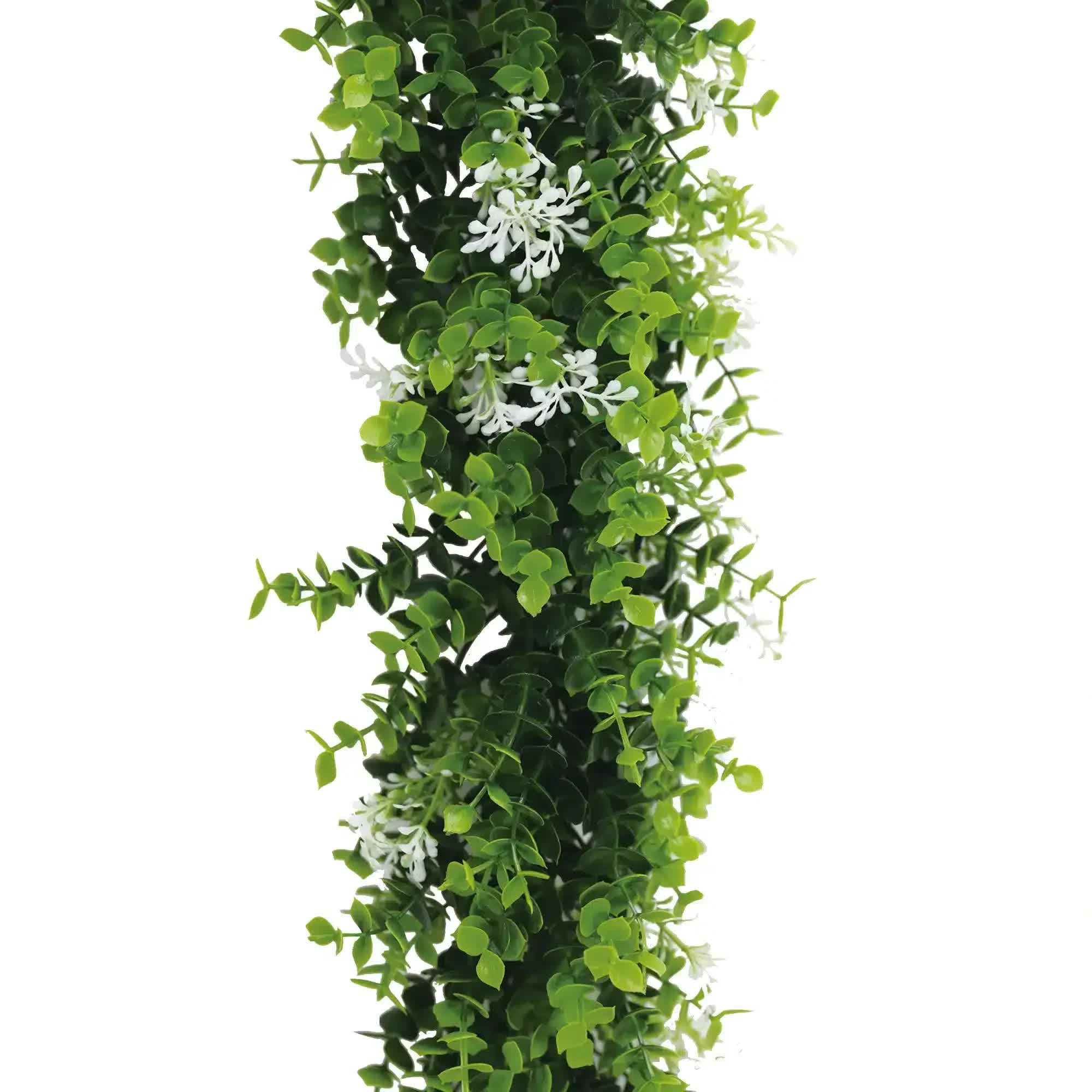 Artificial Extendable Hanging Flowering White Eucalyptus Vine UV Resistant 55cm 4