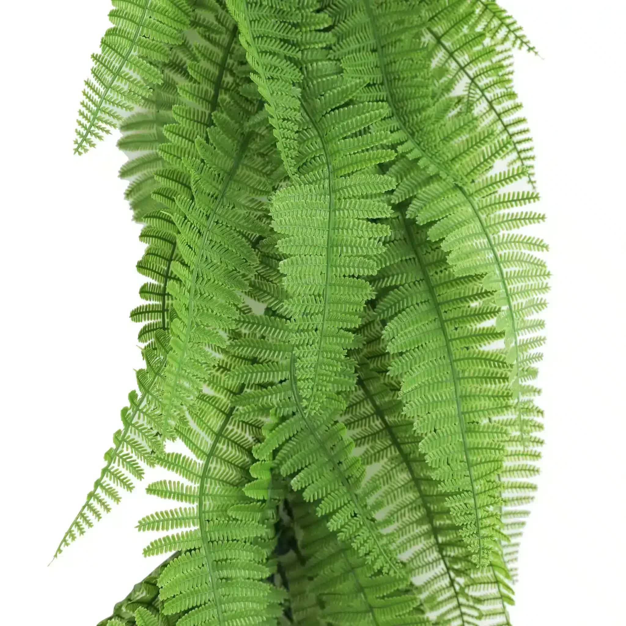 Artificial Extendable Hanging Bright Green Hanging Fern Bush Vine UV Resistant 55cm 4