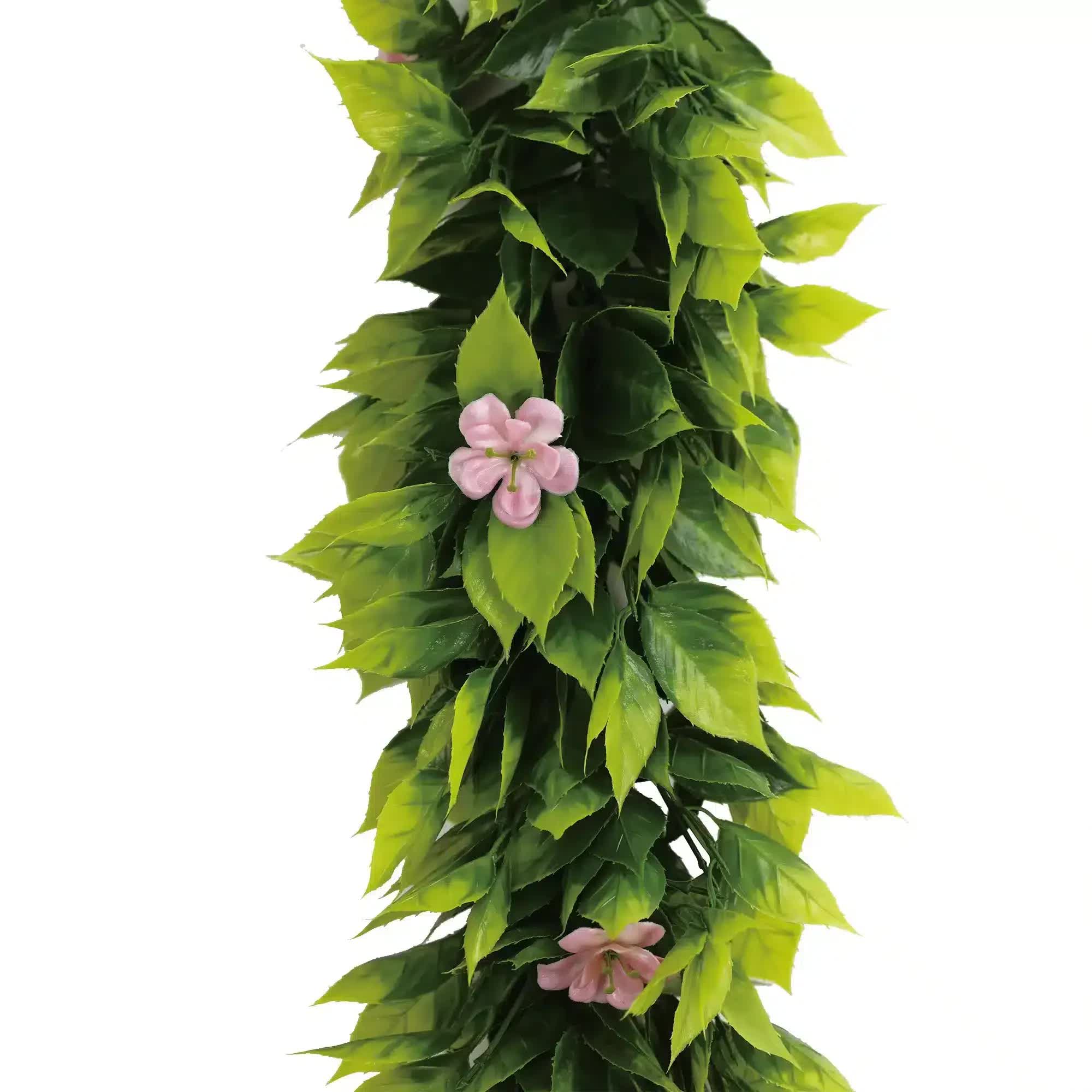 Artificial Extendable Hanging Pink Flowering Violet Garland UV Resistant 55cm 4