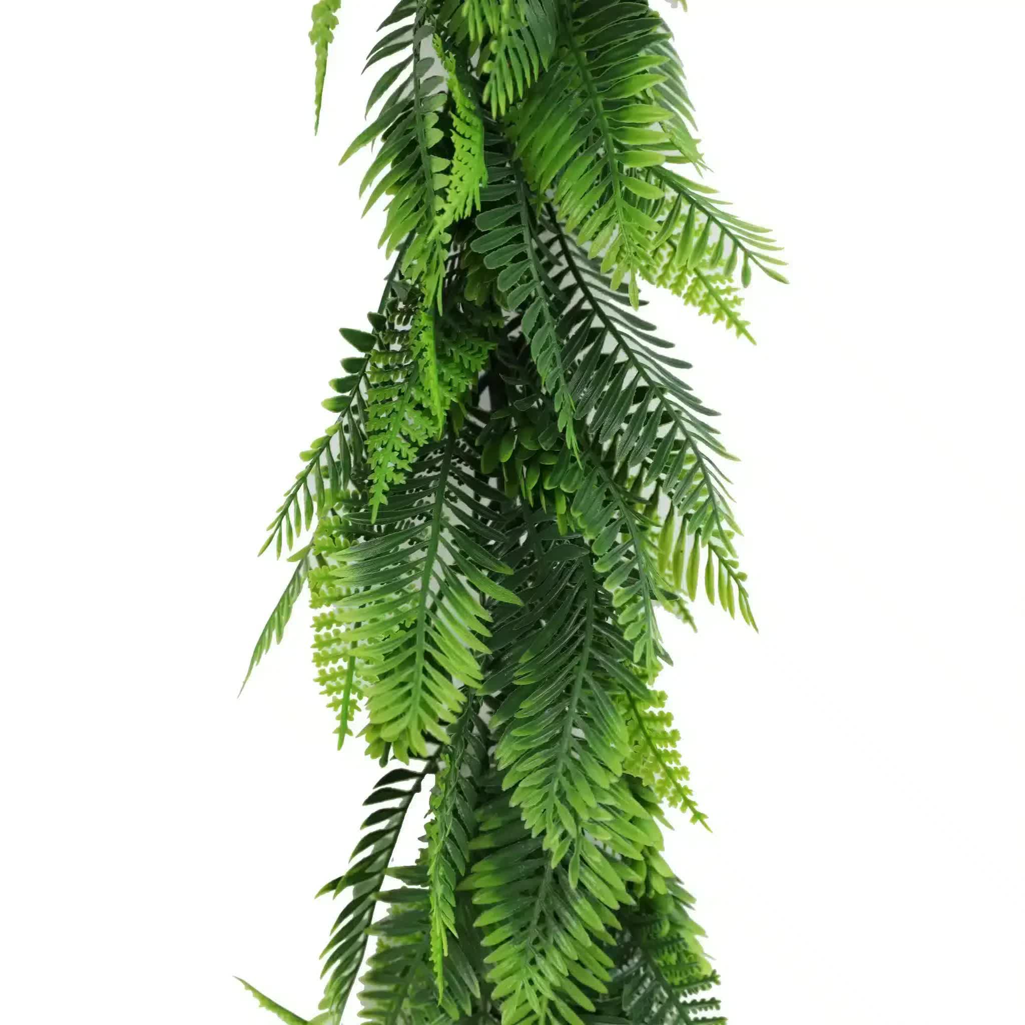Artificial Extendable Hanging Bracken Fern Garland UV Resistant 55cm 3