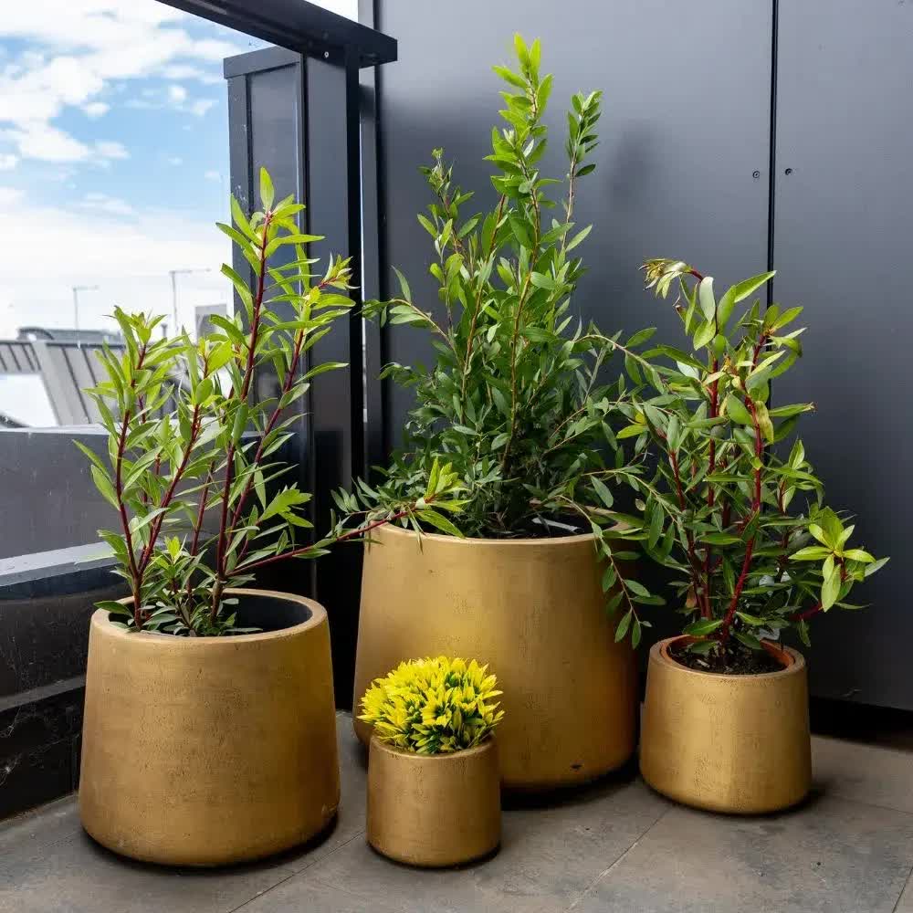 Elegant Gold Planters / Gold Pots Set of 4 5