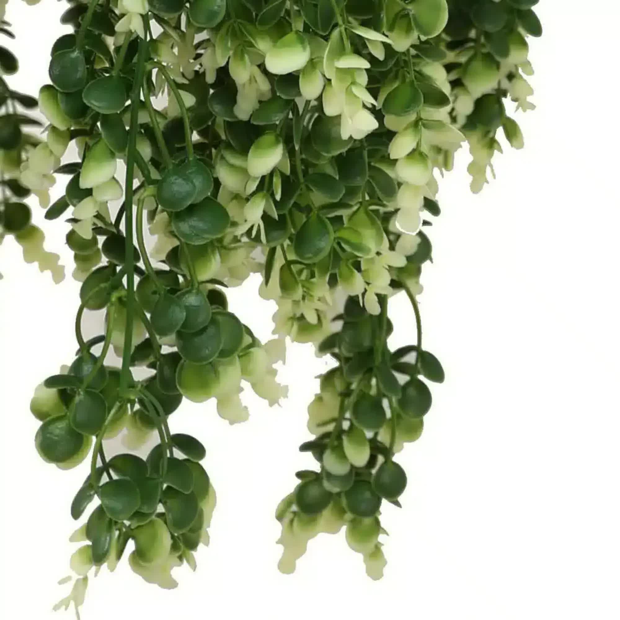 Artificial Spring Evergreen Hanging Basket UV Resistant 43cm 4