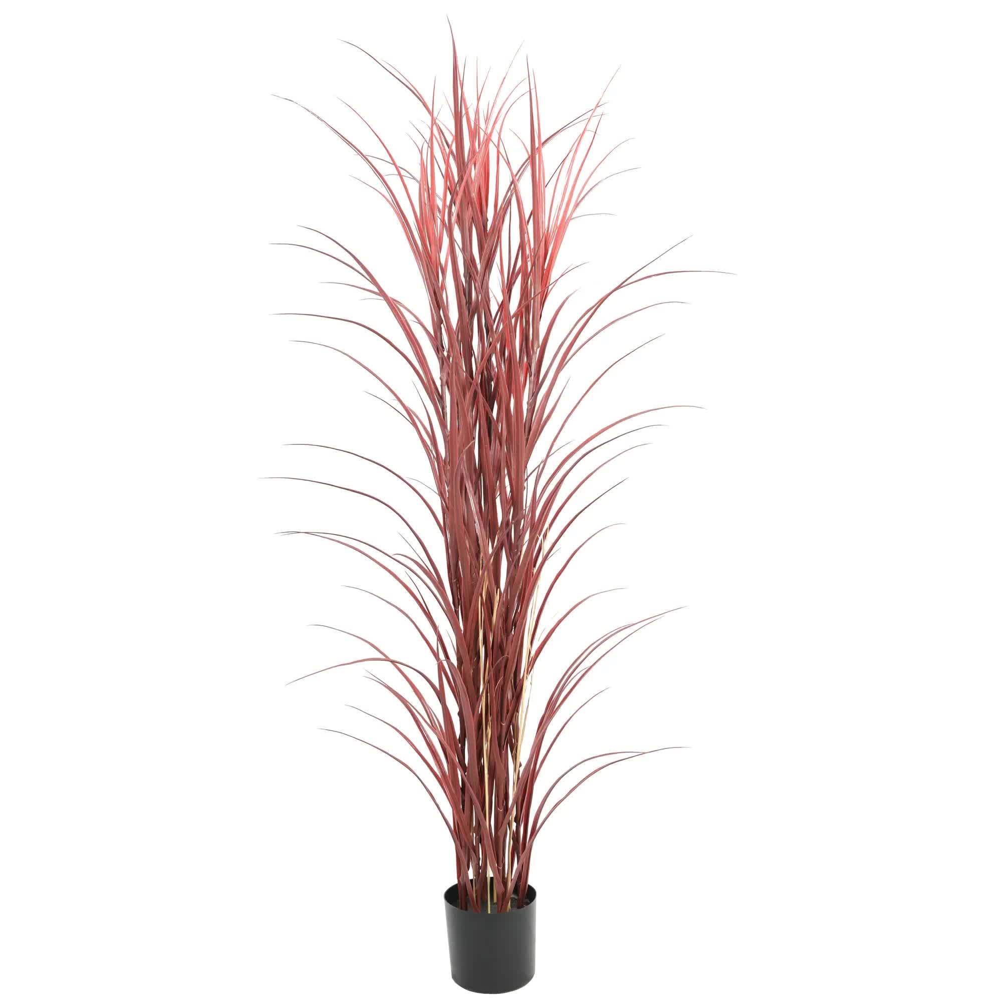 Premium Potted Burgundy Artificial Long Grass (Yucca Grass / Reed Grass) 180cm UV Resistant