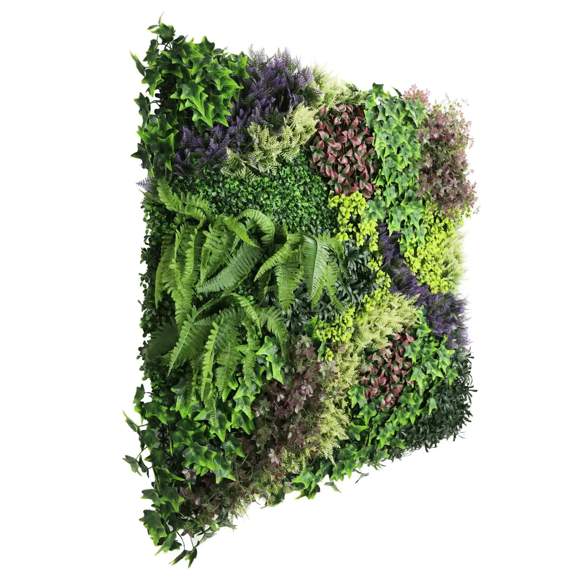 Lush Botanical Mosaic Artificial Vertical Garden / Green Wall Panel 1m x 1m UV Resistant 5