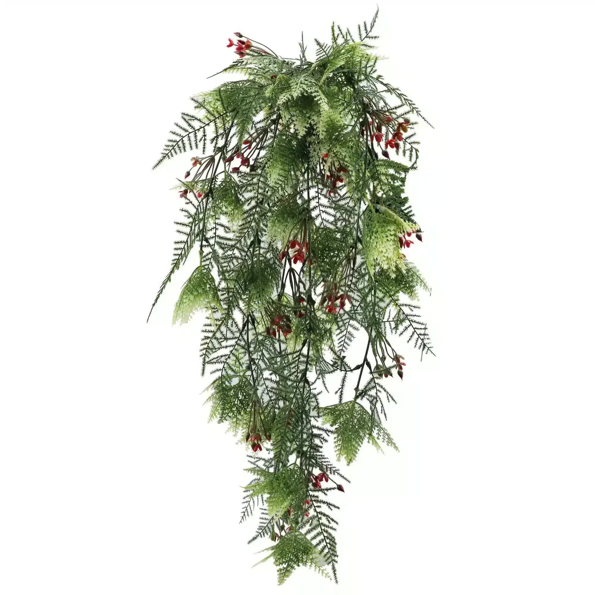 Artificial Hanging Christmas Myrtle and Flowering Holly UV Resistant 78cm 5