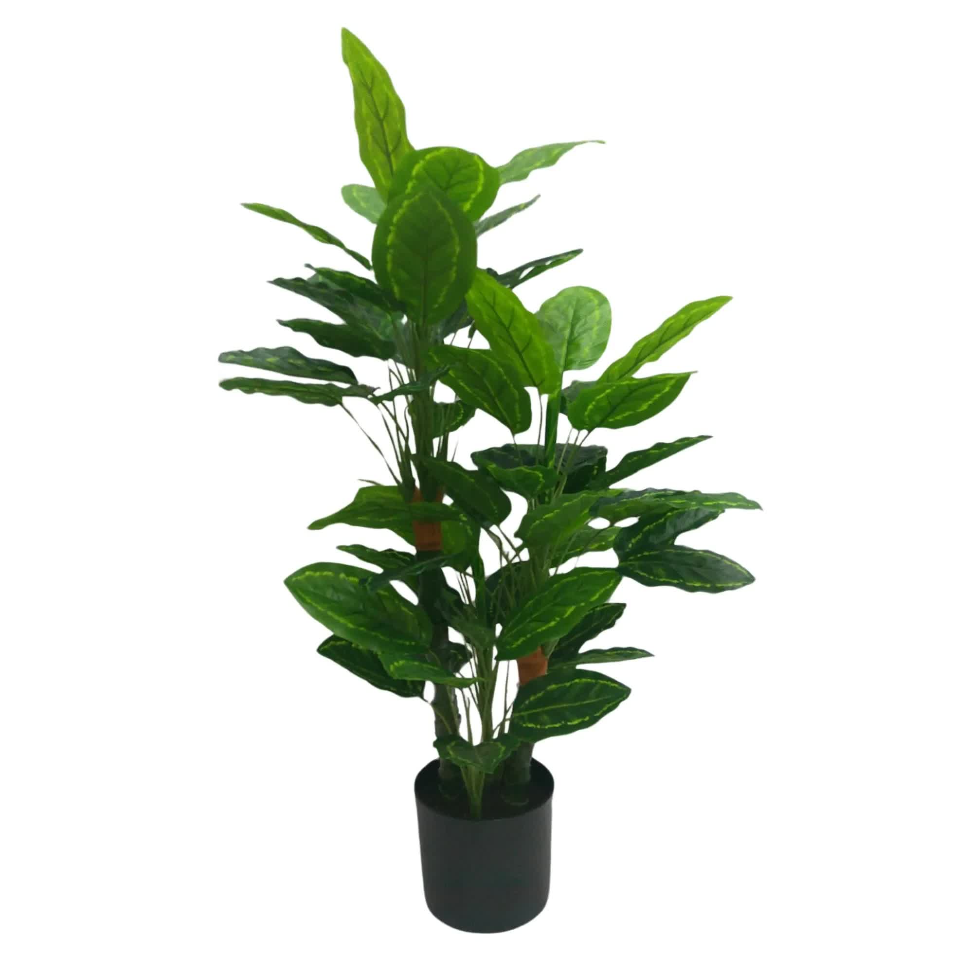 Premium Artificial Cordyline Fructicosa Green / Ti Plant 90cm 4
