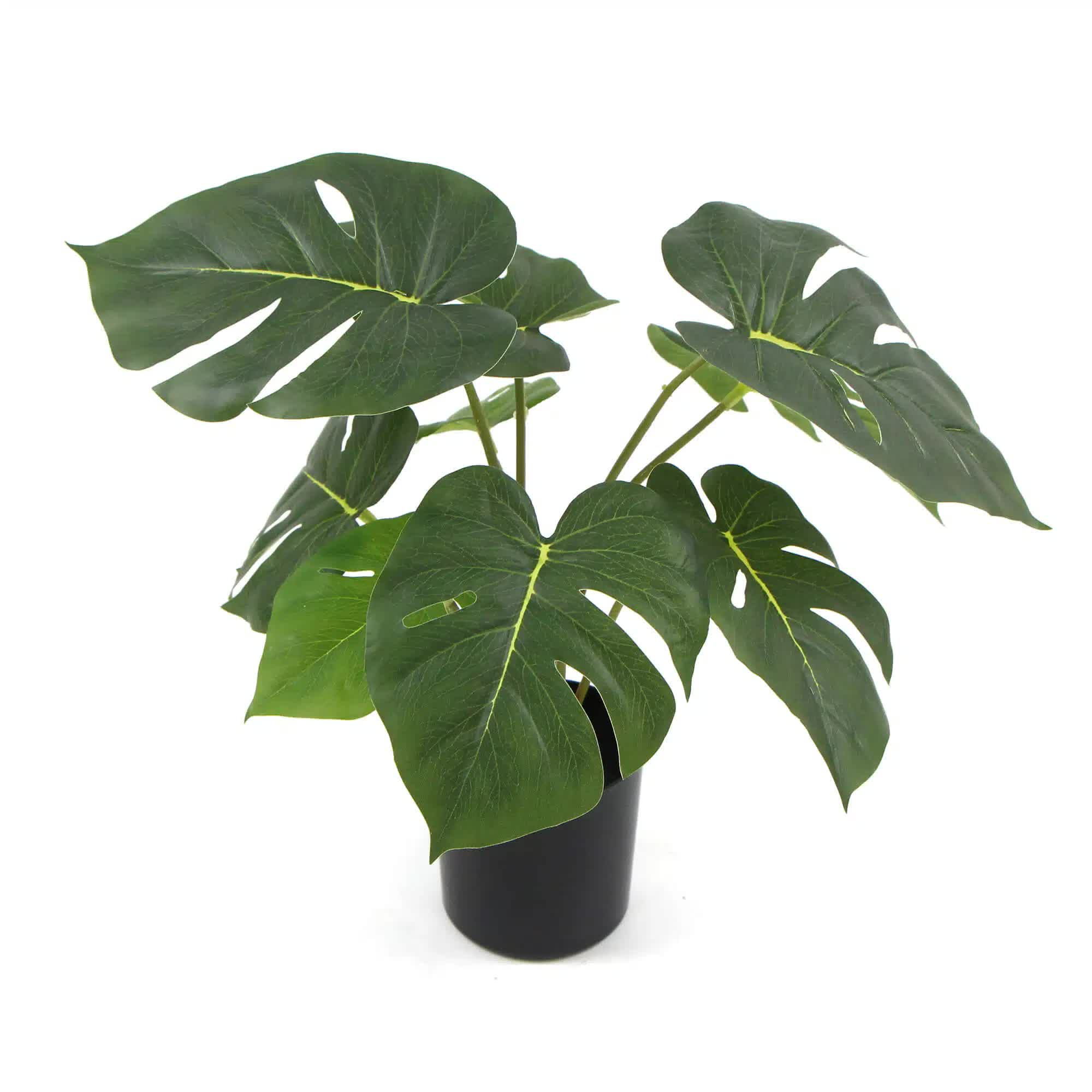 Potted Artificial Monstera Split Philodendron Plant with Real Touch Leaves 35cm 3