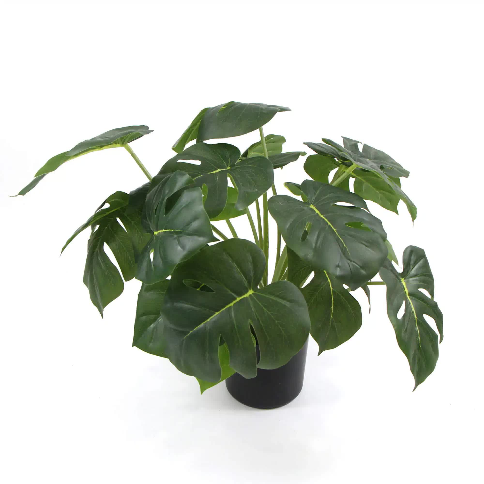 Dense Potted Artificial Monstera Deliciosa Plant With Real Touch Leaves 50cm 3