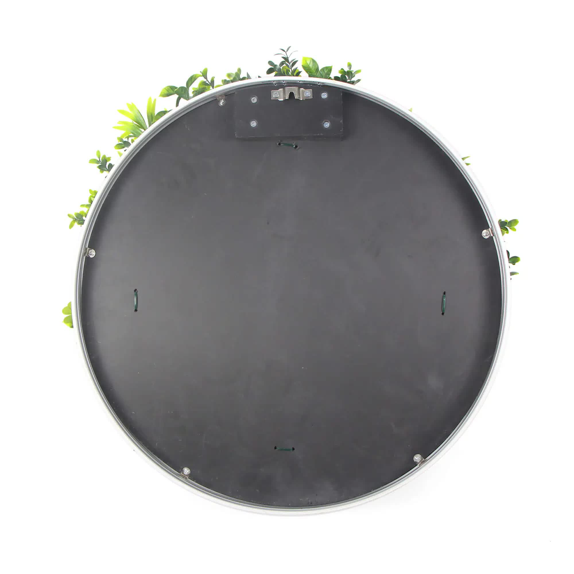 Slimline Flowering White Artificial Green Wall Disc UV Resistant 100cm (Black Frame) 4