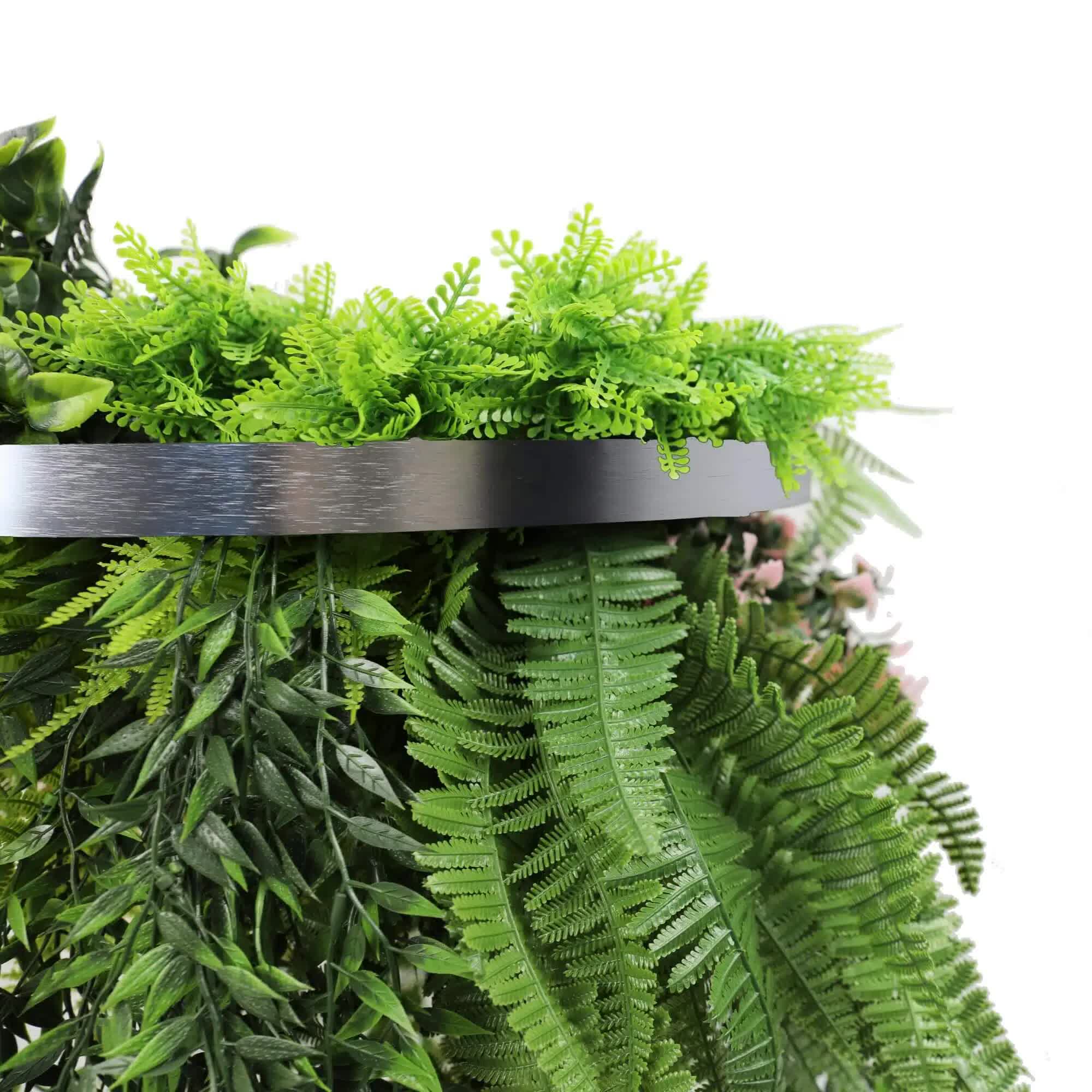 Premium Hanging Artificial Plant Arrangement with Silver Frame 40cm UV Resistant 3