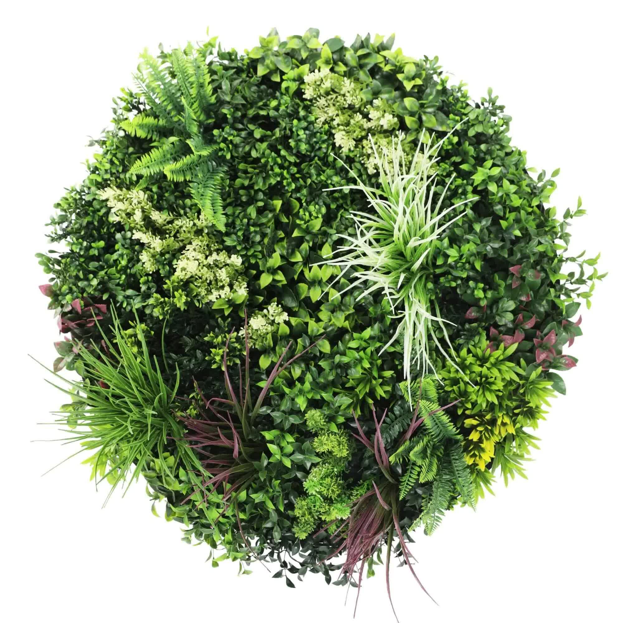Slimline Artificial Green Wall Disc Art 80cm Colour Fresh UV Resistant (Black) 3