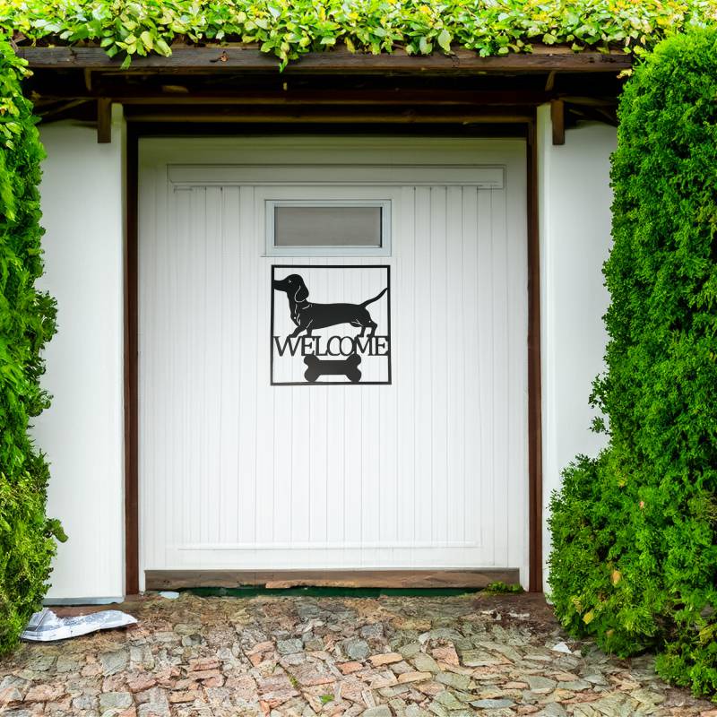 Welcome Dachshund Wall Art 40cm 3