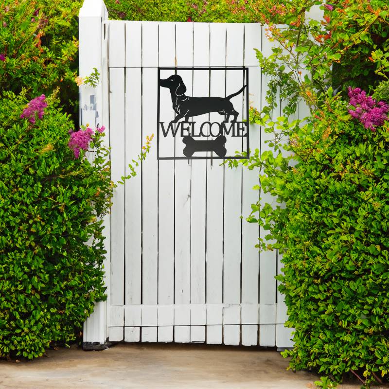 Welcome Dachshund Wall Art 40cm 4