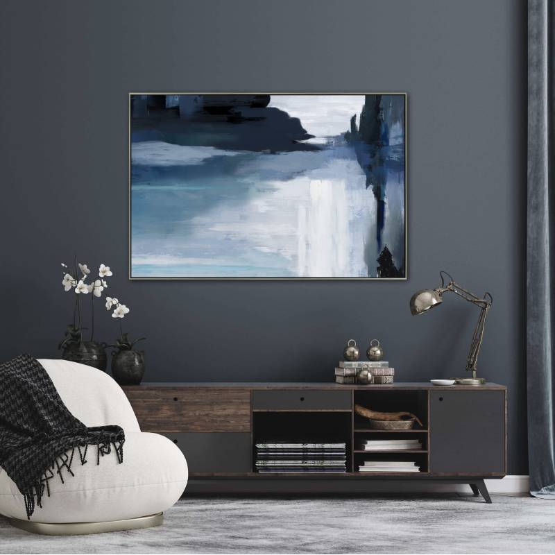 Baby Blue Framed Canvas 120x80cm 3