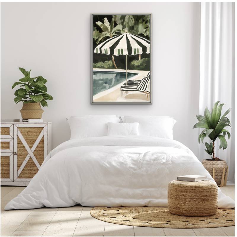Jungle By The Pool Artwork Framed Wall Art 80x120cm 4