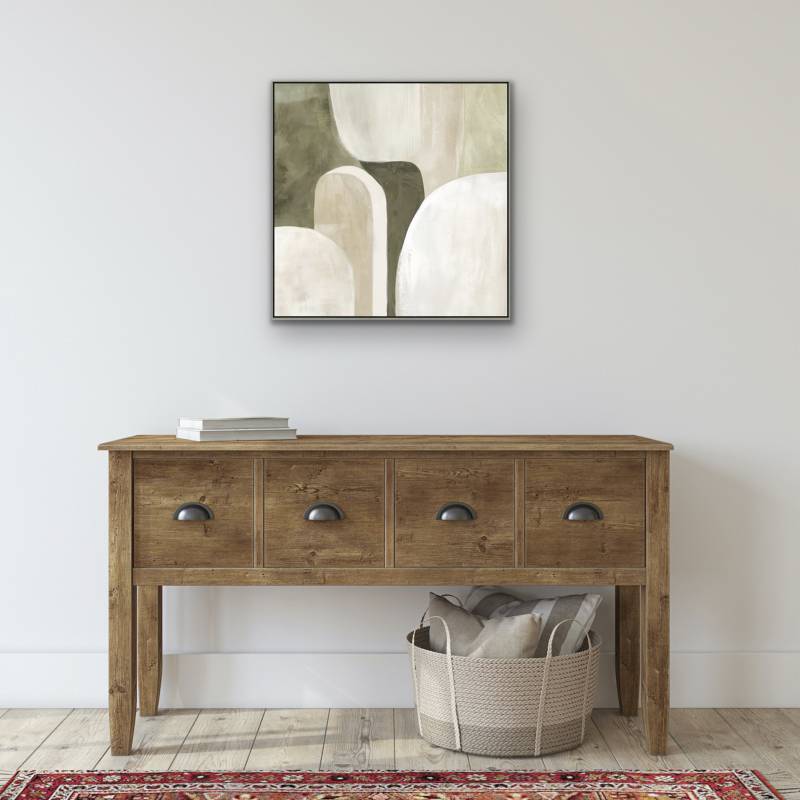 Green Abstract Artwork Framed Wall Art 80x80cm 4