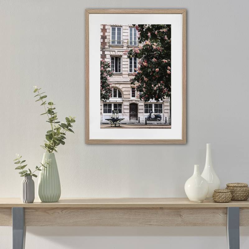 Peaceful Parisian Artwork Framed W Glass Front 60x80cm 4
