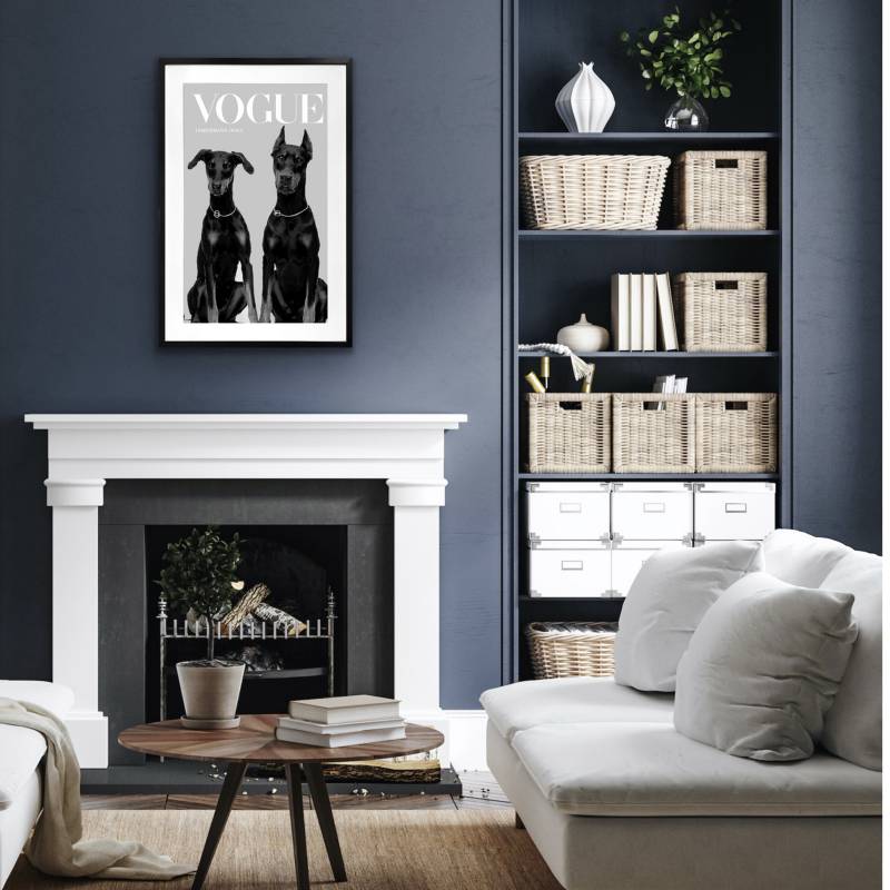 Luxury Dog Artwork Framed W Glass Front 80x120cm 4