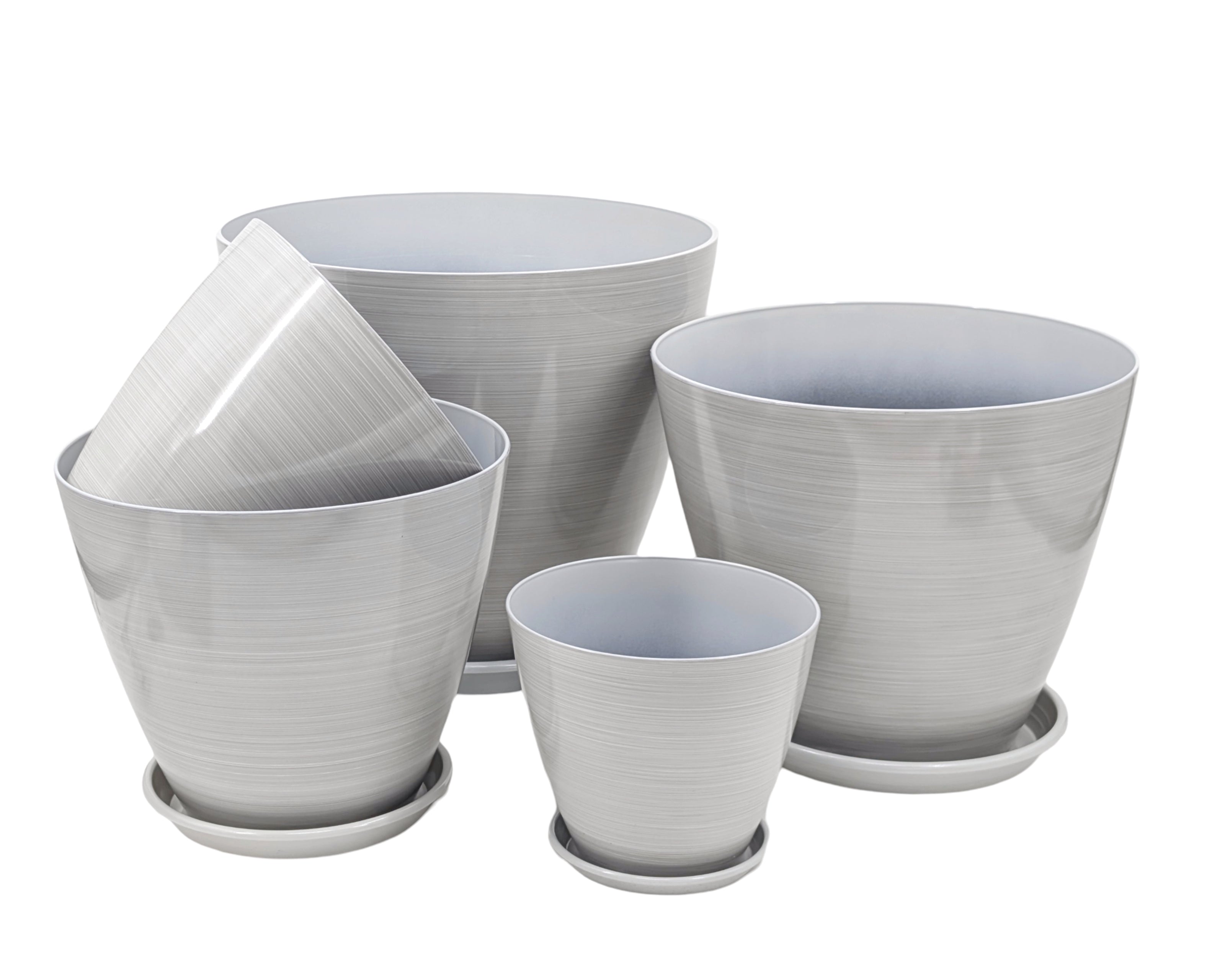 bulk 24 Brush Glazed Planter w Drainage Tray 20cm