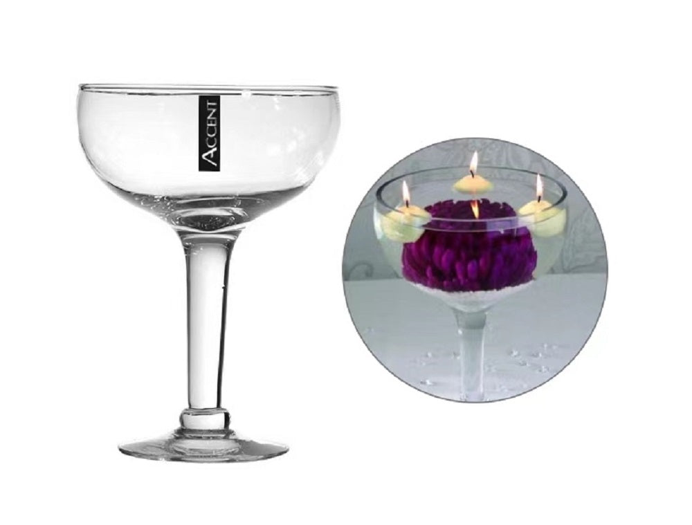 Heavy 4 Glass Vase Wine 28cm