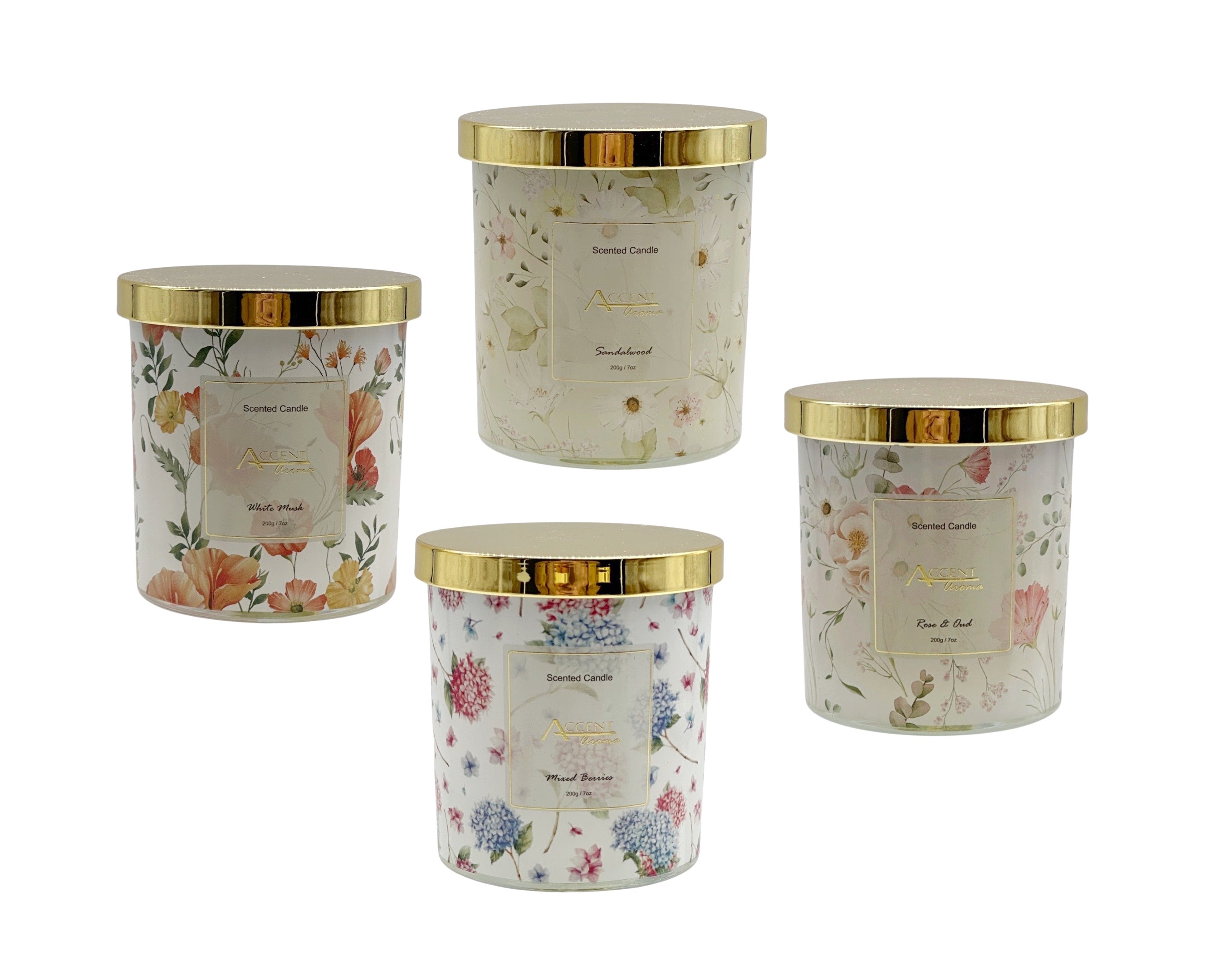 bulk 24 Meadow Bouquet Scented Candle 200G 4 Assorted
