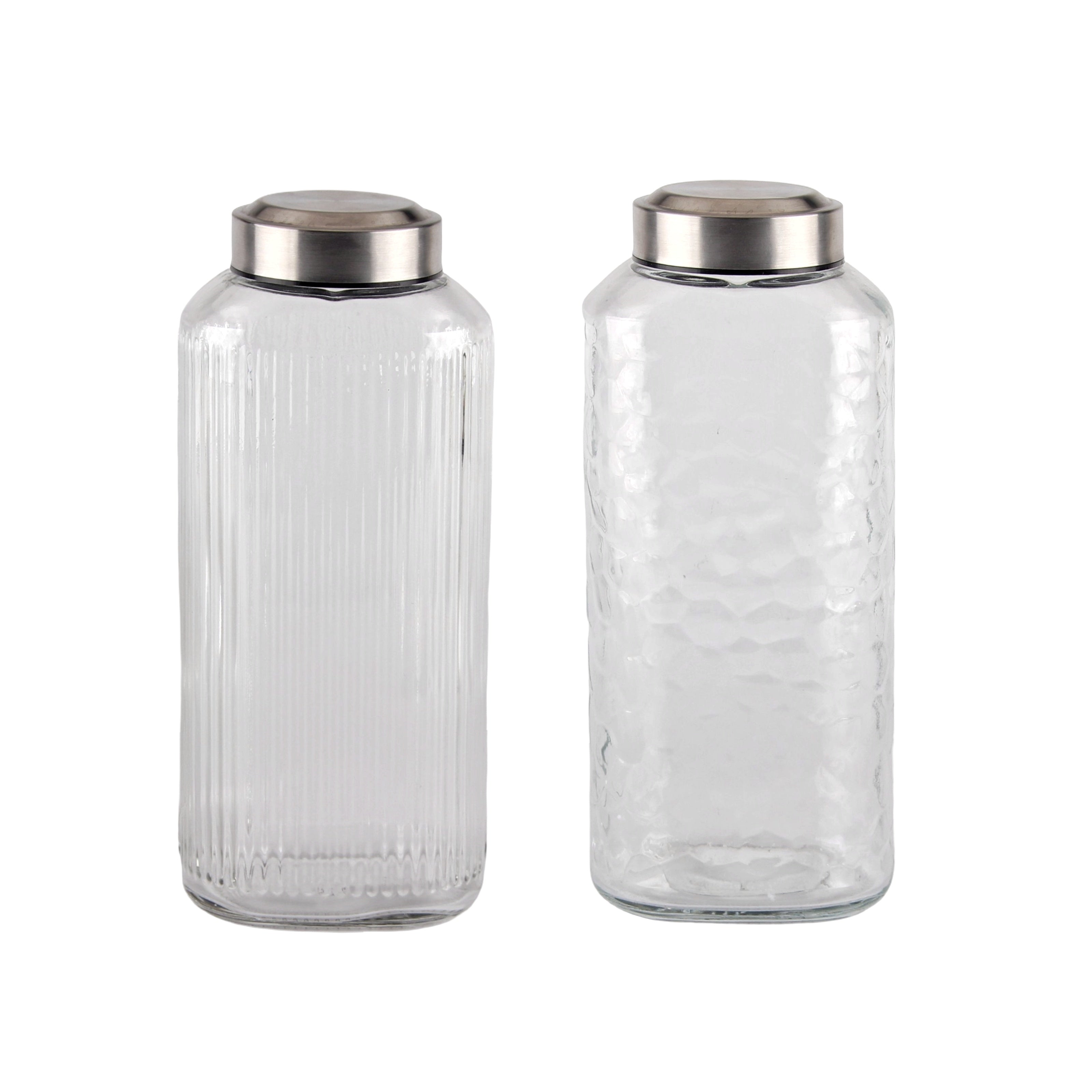 bulk 12 Glass Bottle w Metal Screw Lid 1.3Lt Assort 10x25cm