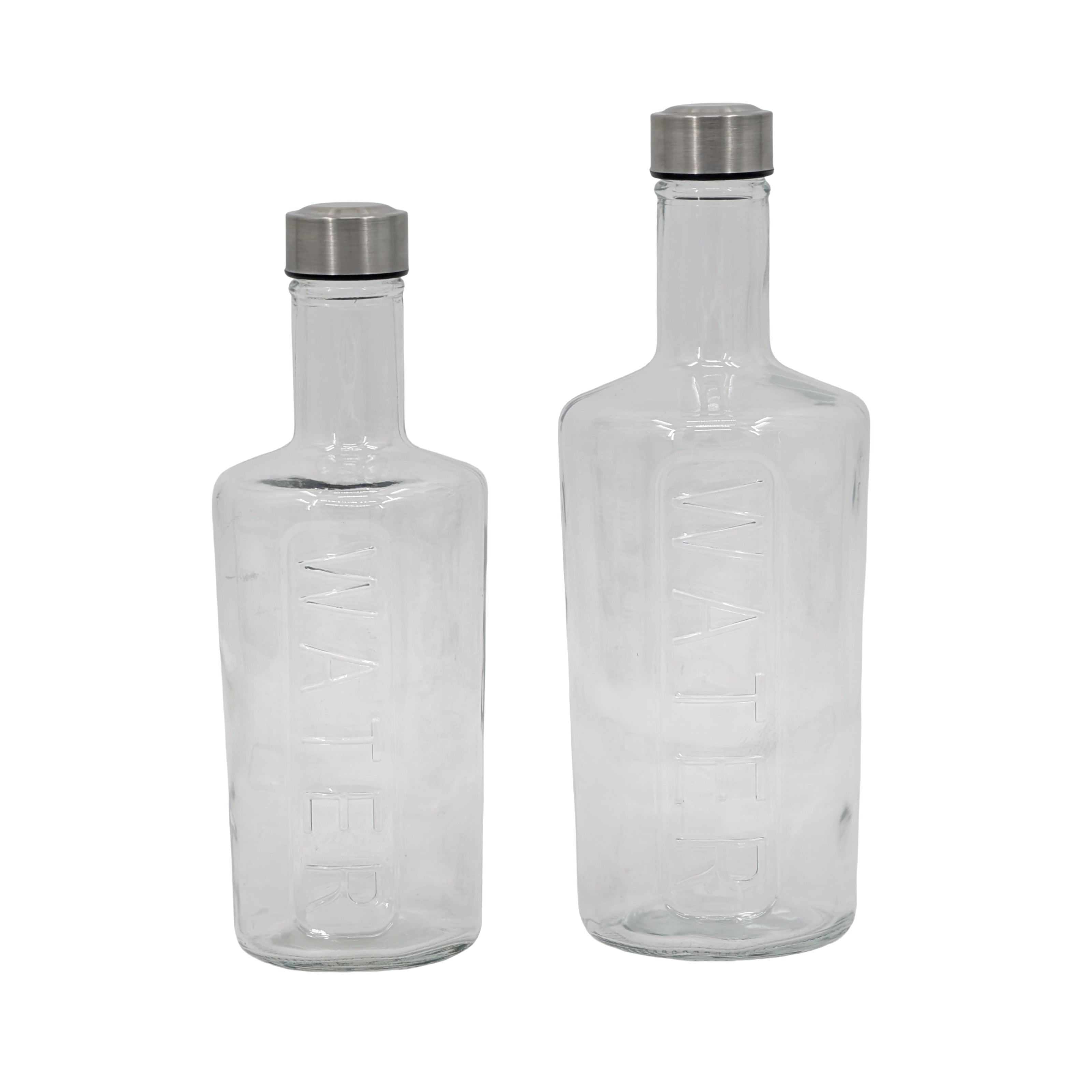 bulk 12 Clear Glass Bottle w Screw Lid 1Lt 28cm