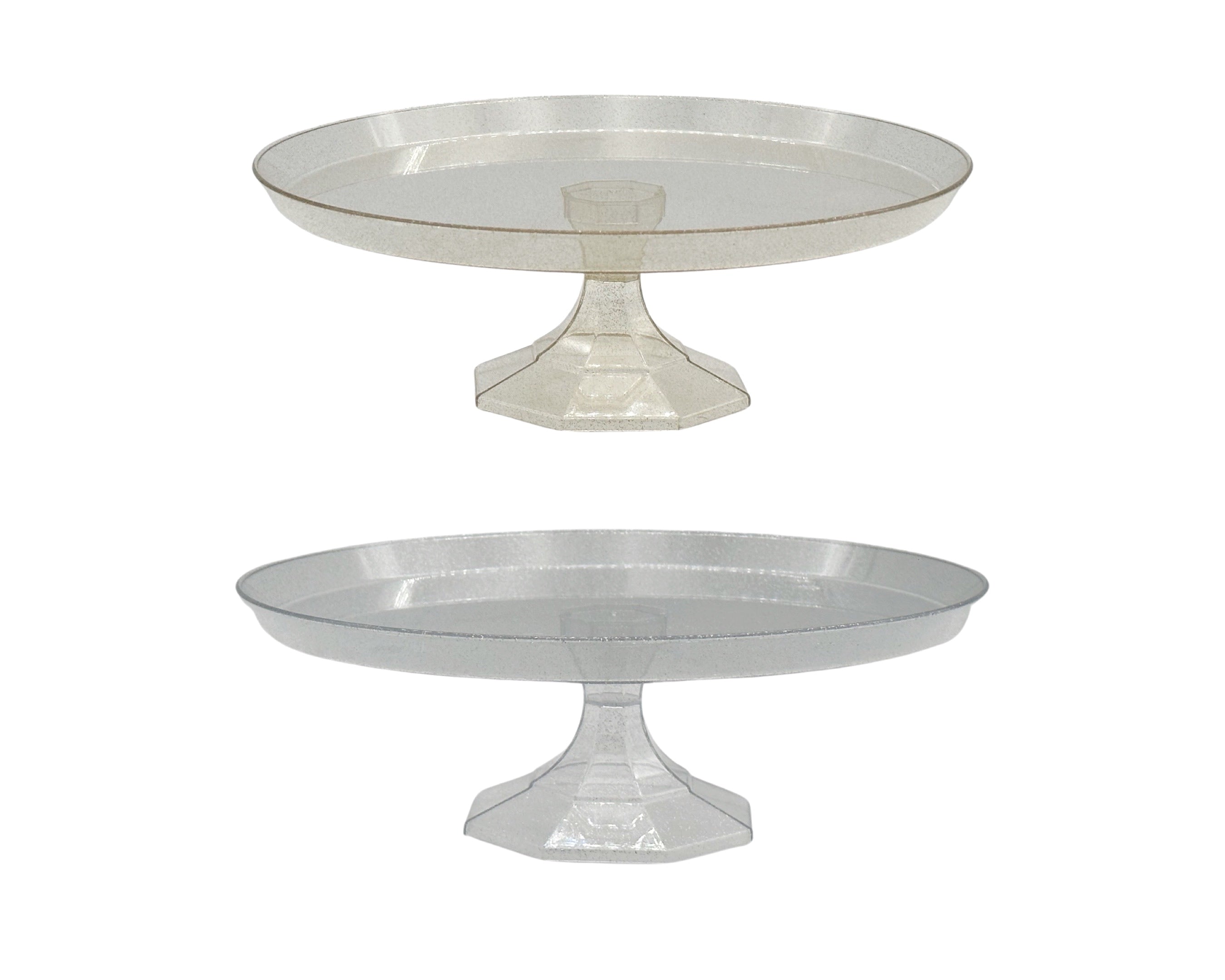 bulk 24 Glitter Plastic Cake Stand 26x5cm