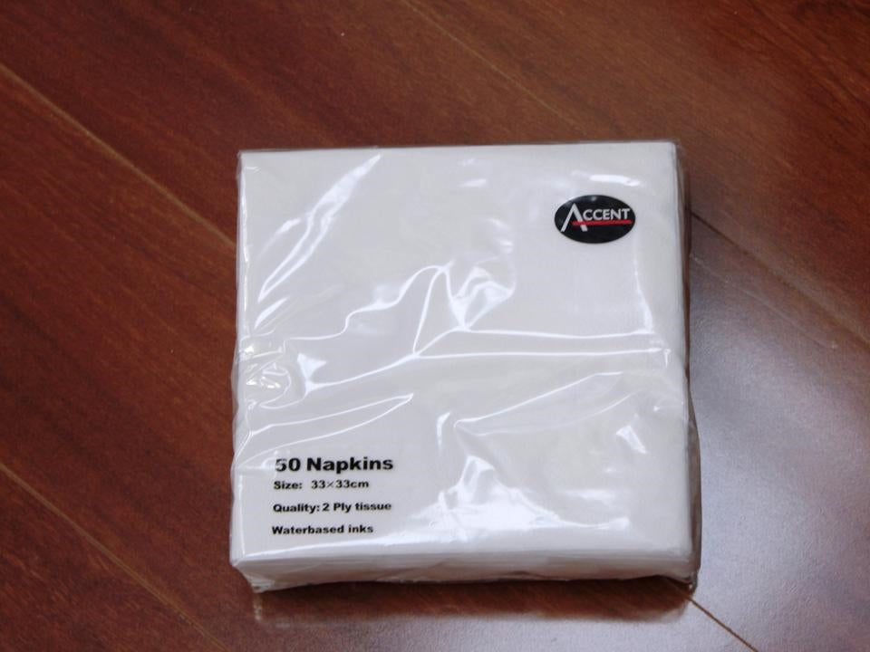 bulk 24 2 Ply White Napkin 33cm