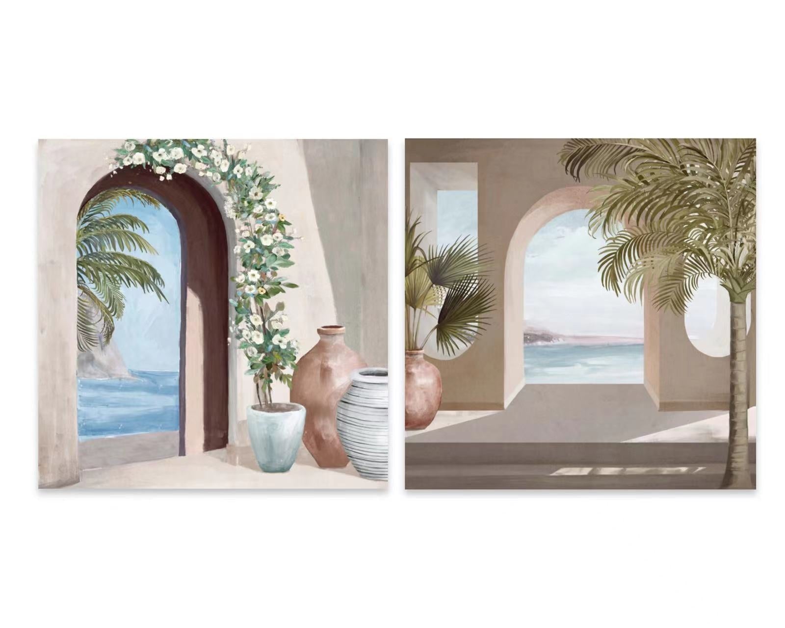 Set 2 Palm House Wall Art Assort 60cm