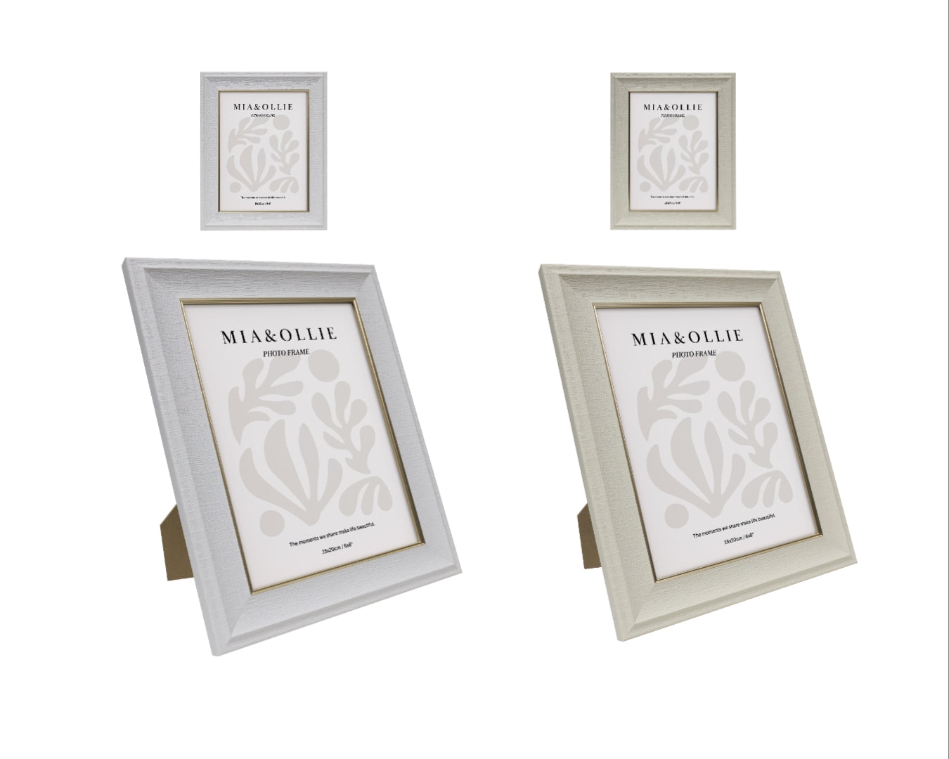 Set 2 Photo Frame Sara '6x8in' Assort 20cm