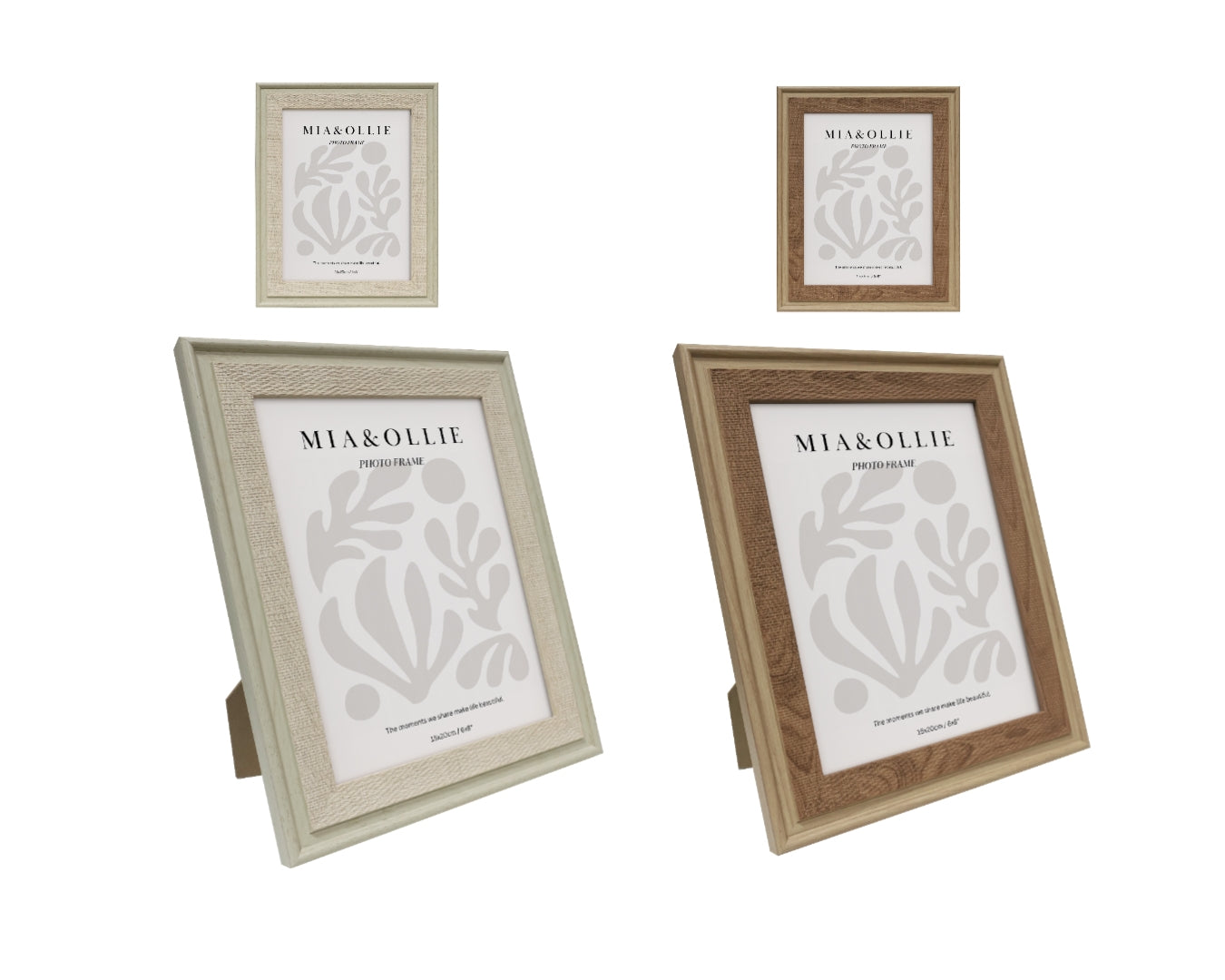 Set 2 Photo Frame Elise '6x8in' Assort 20cm