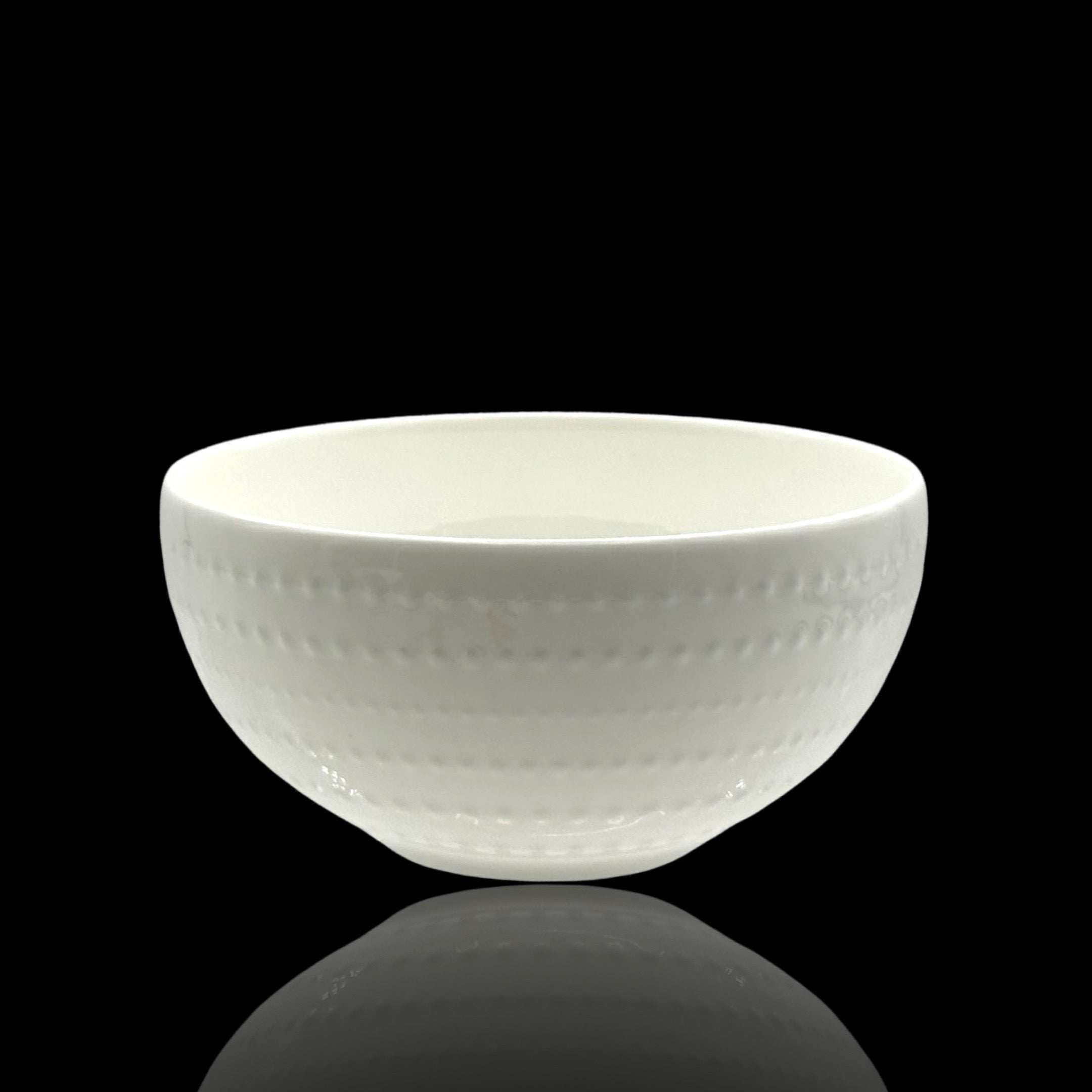 bulk 36 White Bone China Embossed Pearls Bowl 11x10cm