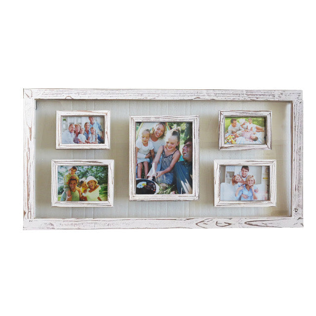 Rustic 5 Collage Photo Frame w Glass Background 94cm