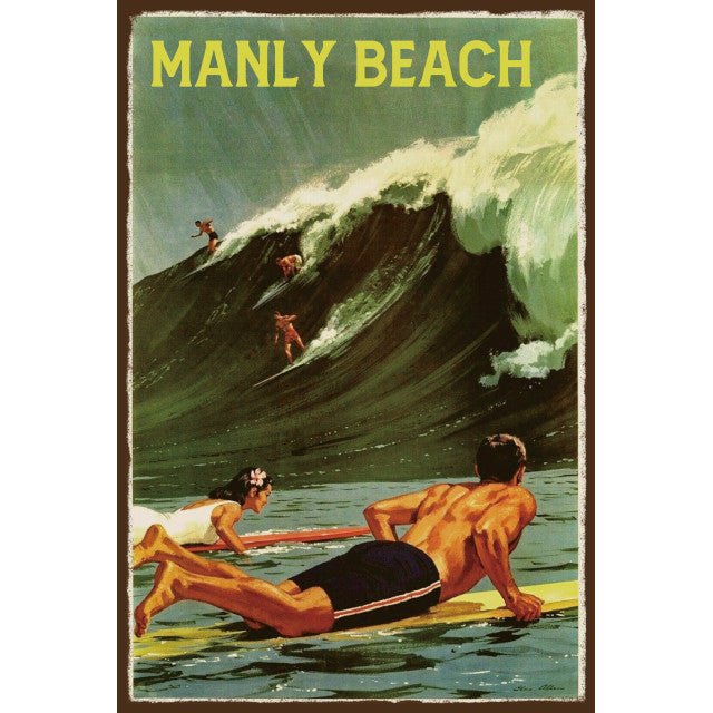 Big Wave Manly Beach Wall Art 20x30cm